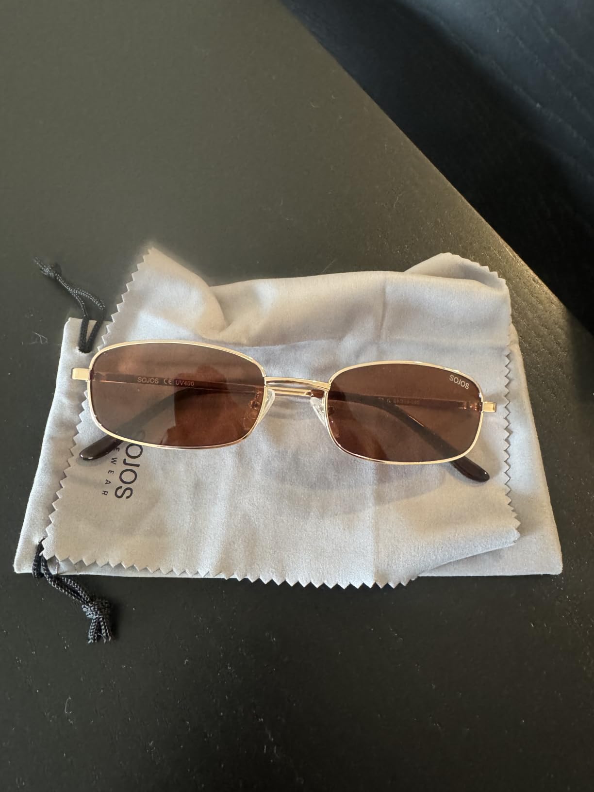 SOJOS Trendy Rectangle Sunglasses Womens Mens, Retro 80s 90s Y2k Chic Narrow Thin Skinny Sunnies SJ1187 customer photo 2