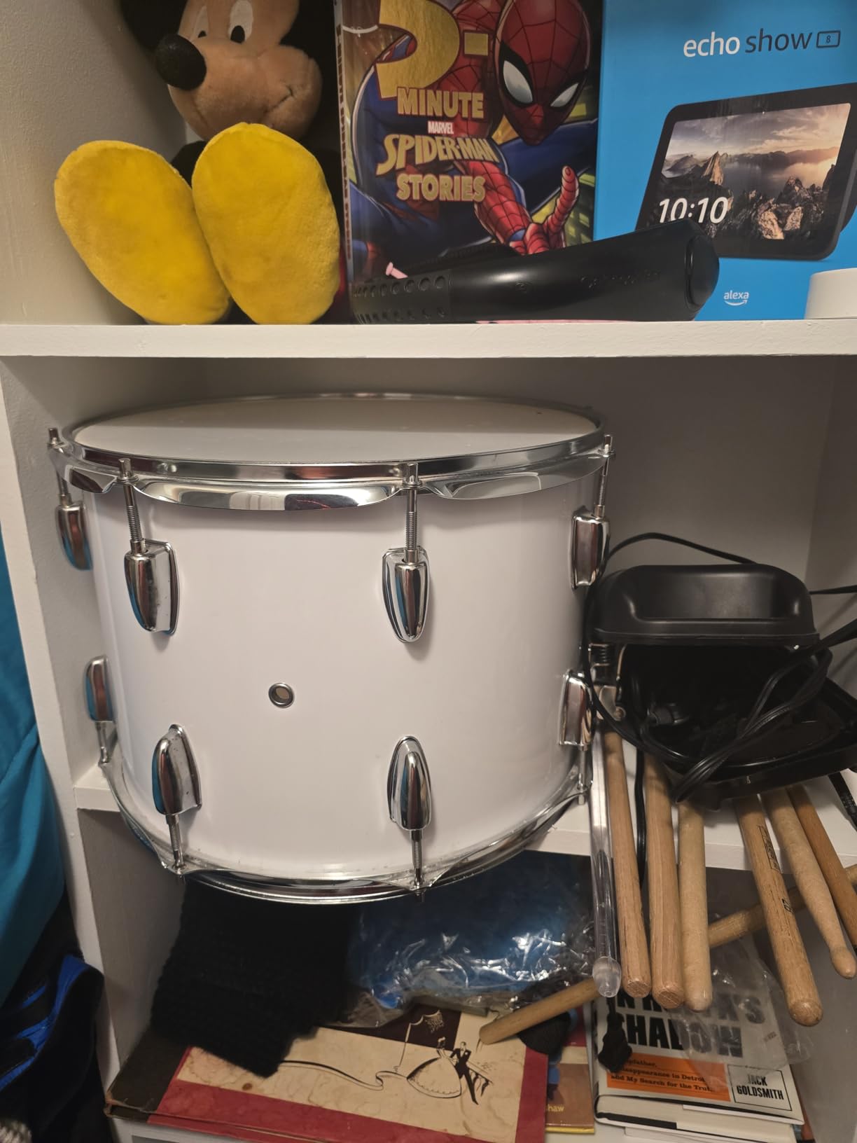 Ktaxon 14 x 10 inches Marching Snare Drum Pair of Drumsticks Included White | Suitable for Students, , Key Included, Strap Included customer photo 1