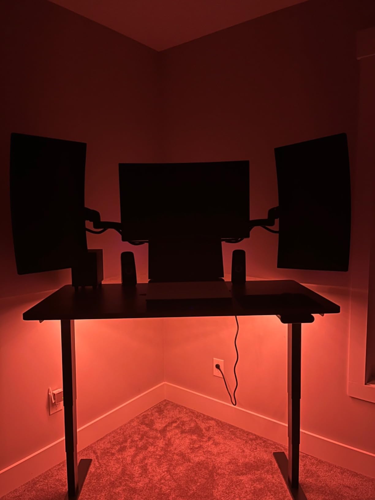 FLEXISPOT E6 3-Stage Dual Motor Electric Standing Desk 55 x 28 Sit Stand Up Desk, Holds 220 lbs, Adjustable Height w/Memory Presets, One-Piece Special Walnut Desktop & Black Frame customer photo 1