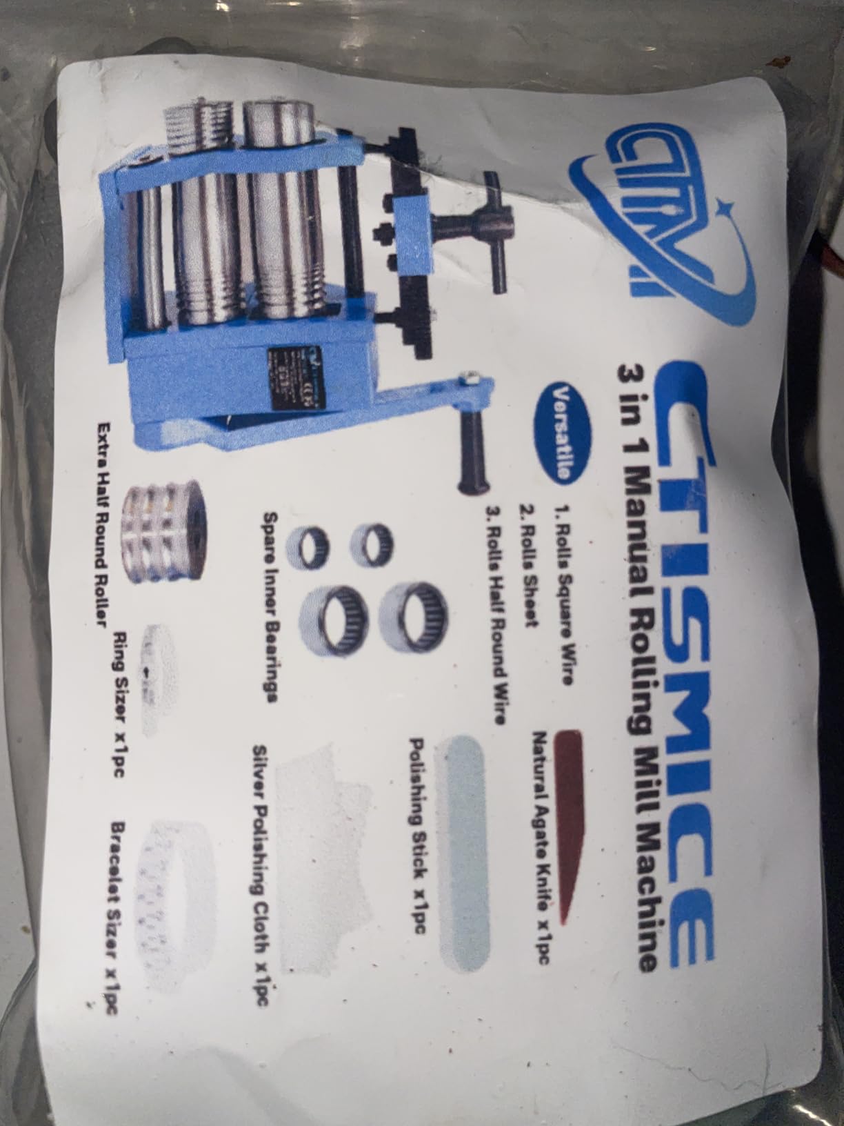 CTISMICE Rolling Mill 4 in 1 with Hand Crank | Roller Machine for Pressing Gold Silver Copper Metal into Jewelry Sheets, Square, Half Round and Round Wire of Various Sizes customer photo 2