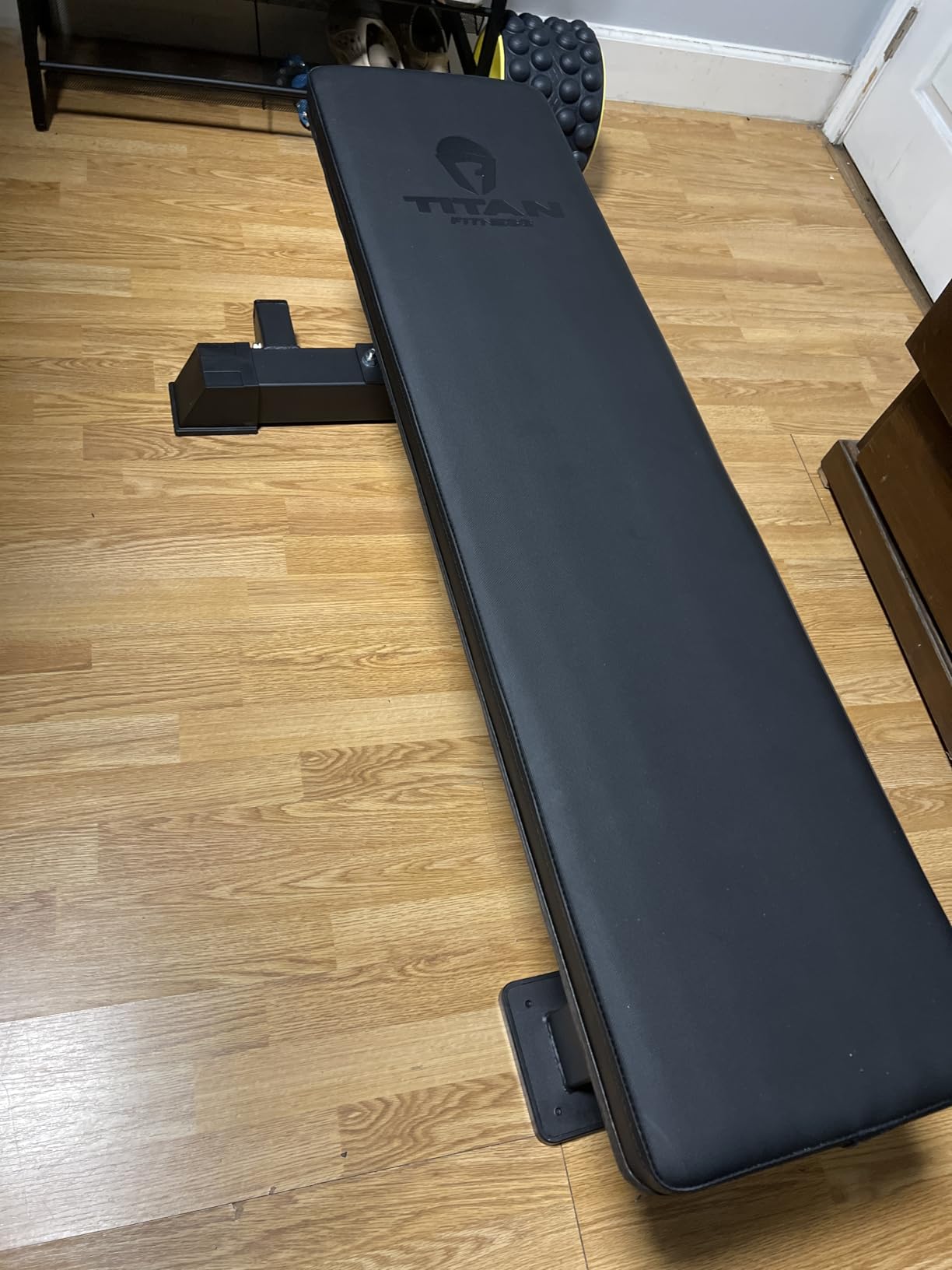 Titan Fitness Elite Series Single Post Flat Bench, Rated 1,000 LB, 2.5