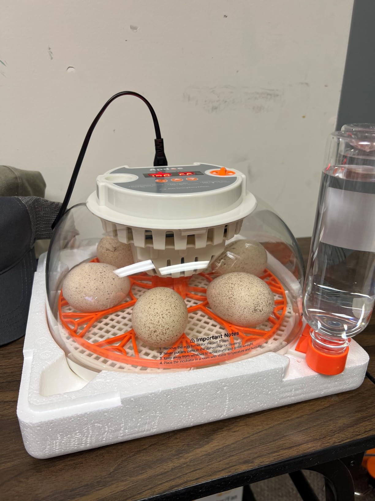 APDOE Egg Incubators for Hatching Eggs, Temperature and Humidity Control, Automatic Egg Turning, Egg Candler, External Water Bottle, Air Vent, for Chicken, Duck & Quail Eggs, 12 Eggs customer photo 2