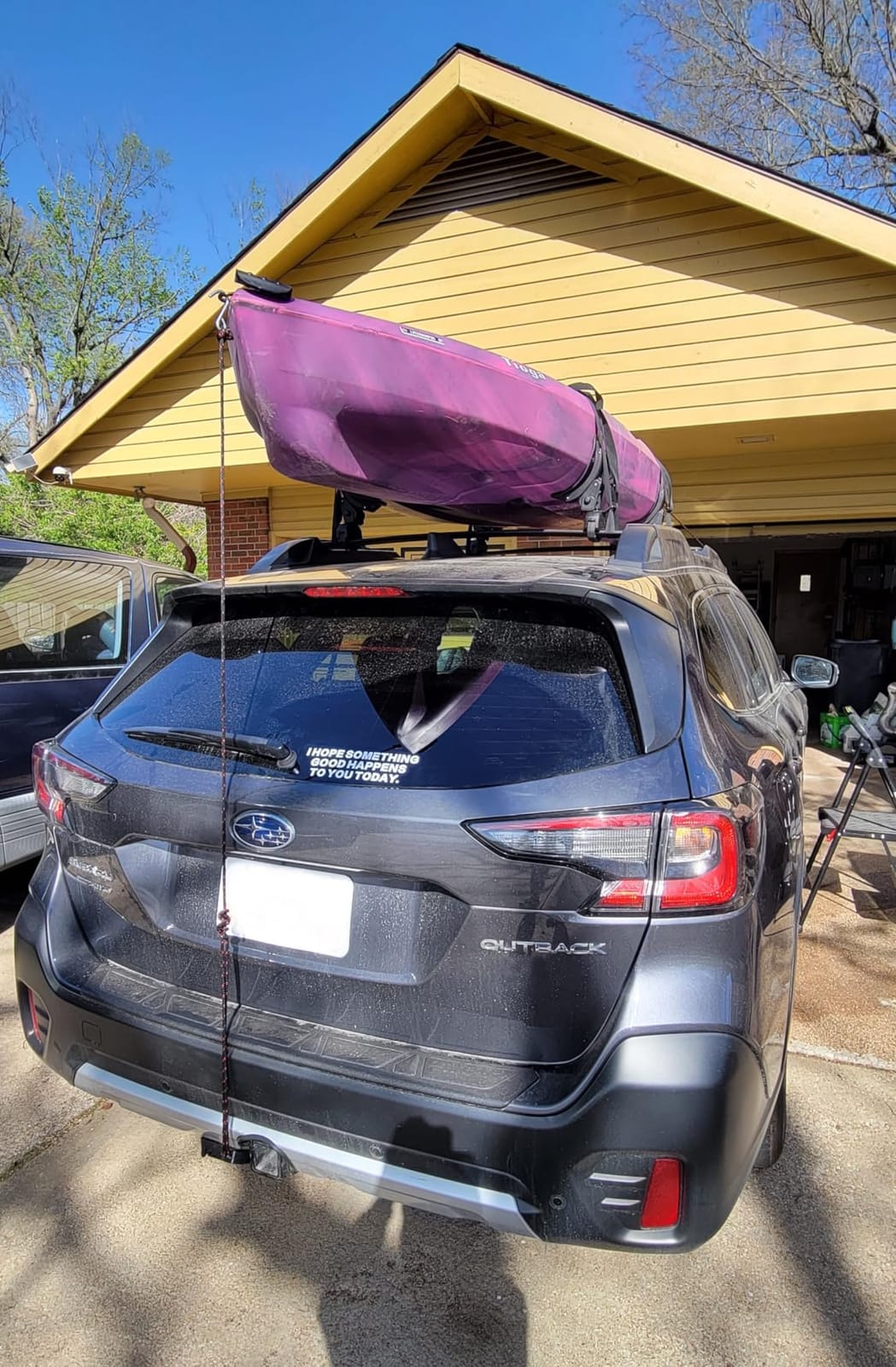 BougeRV Kayak Roof Rack Saddles, Crab Roof Mounting Kit Fits Most Car SUV Truck Cross Bars, Carrier Kayak Paddle Board Surfboard with Tie Down Straps Ratchet Strap,150LBS Load Capacity(2 Pairs) customer photo 2