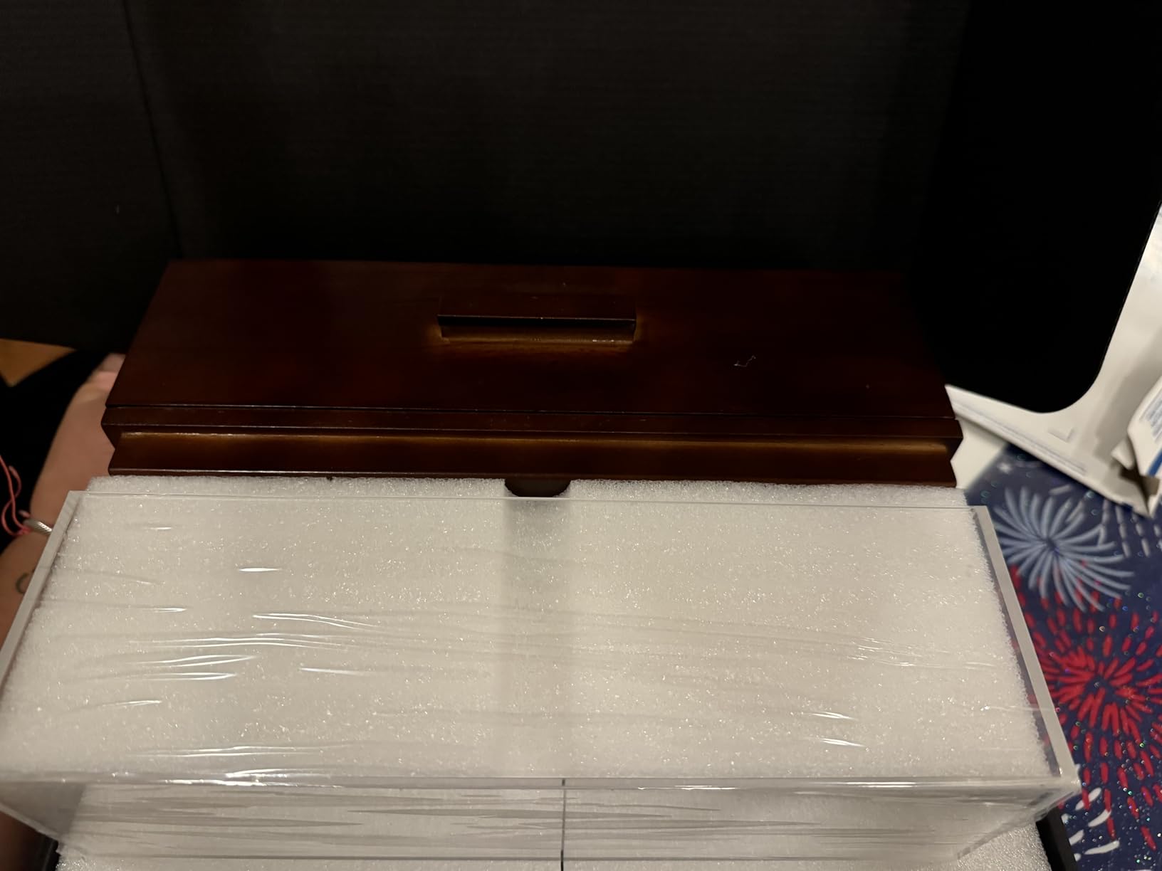 Challenge Coin Display Case, Military Coin Collection Holder with Wooden Coin Box, Drawers, and Clear Acrylic Lid - Gifts for Coins Collectors (4 Pillars) customer photo 2