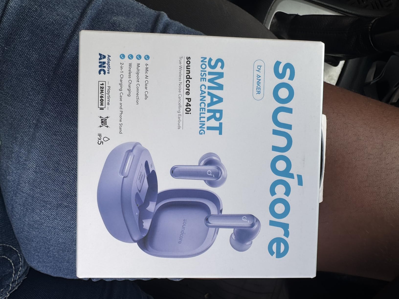 Soundcore P40i by Anker Noise Cancelling Earbuds with Adaptive ANC | Heavy Bass, 60H Playtime, 2-in-1 Case and Phone Stand, IPX5, Wireless Charging, Bluetooth 5.3 customer photo 1