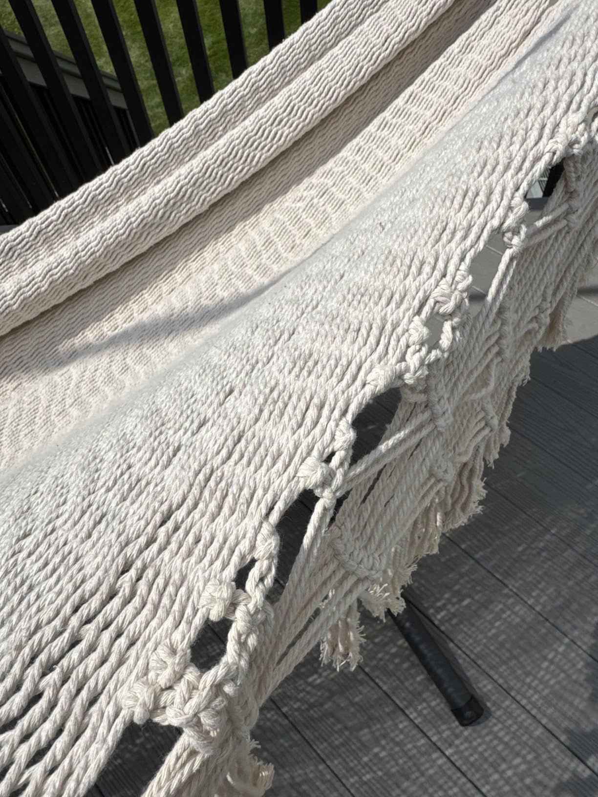 ZEAN Handwoven Hammock by Thick Cotton Rope XXL Two Person Hammock for Outside, Patio Backyard Garden 550LB Capacity customer photo 2
