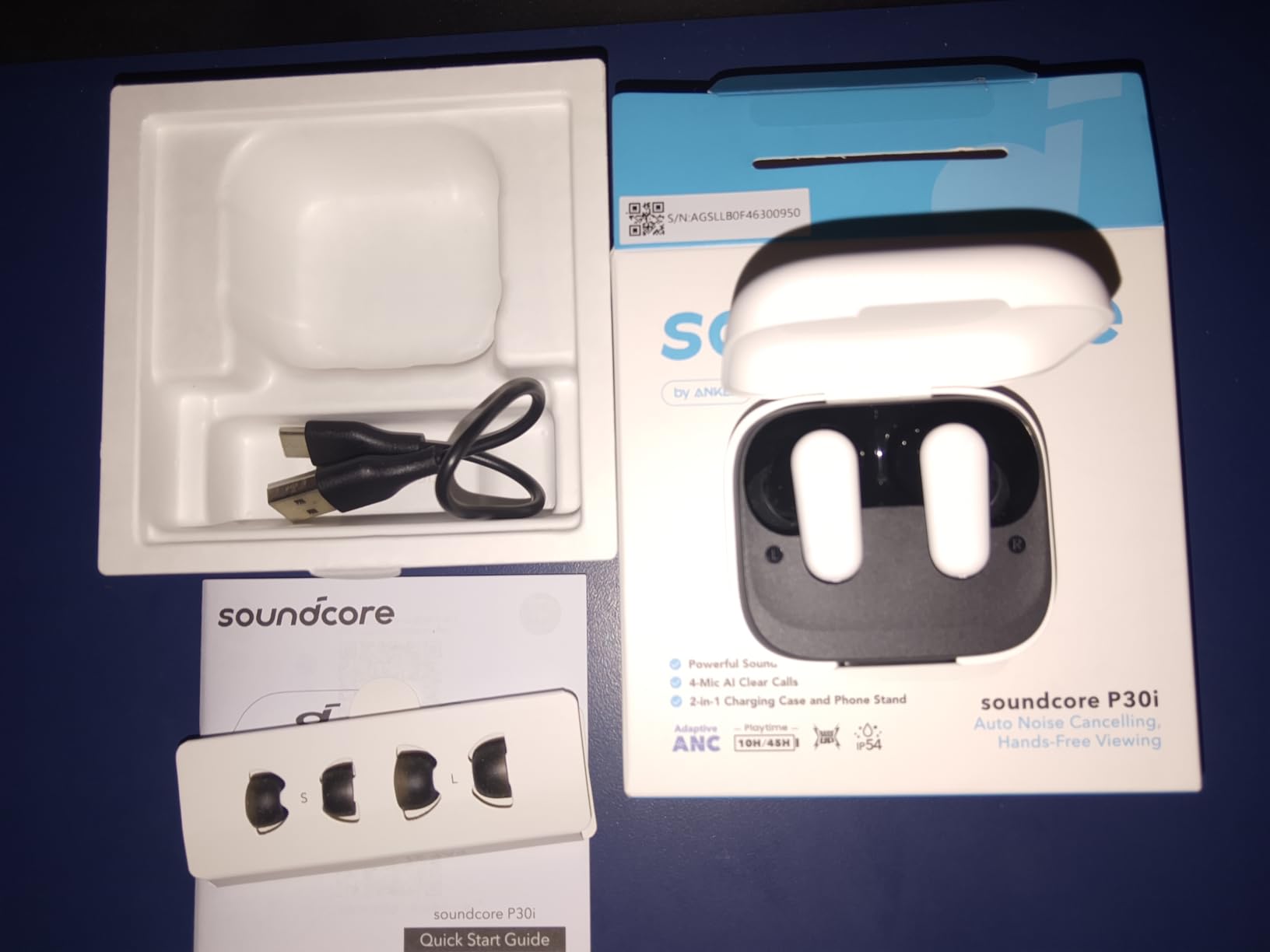 Soundcore P30i by Anker Noise Cancelling Earbuds, Hands-Free Viewing | Strong and Smart Noise Cancelling, Powerful Bass, 45H Playtime, 2-in-1 Case and Phone Stand, IP54, Bluetooth 5.4 customer photo 2