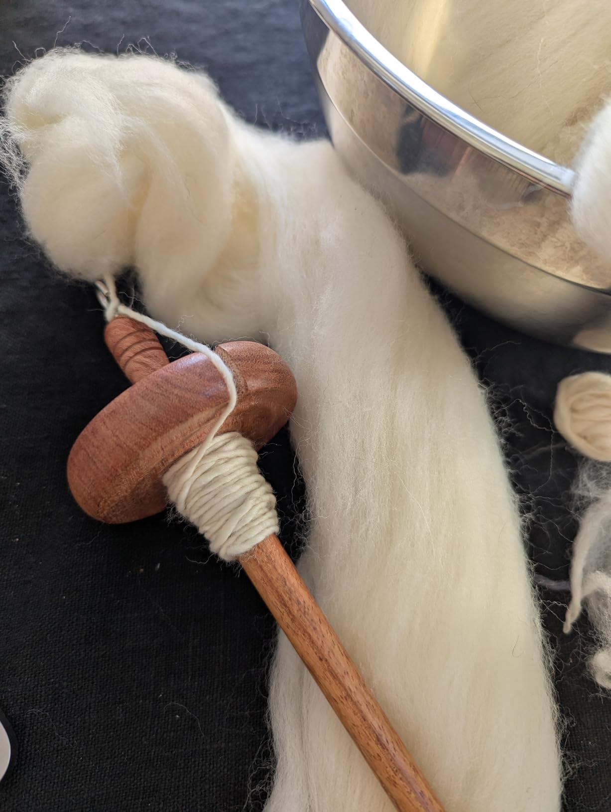 SAVINA Wooden Hardwood Drop Spindle Top Whorl Yarn Spinner Wheel for Beginners & Advanced, Hand Spinning, Spin Roving into Yarn - Ideal for Sewing Projects customer photo 1