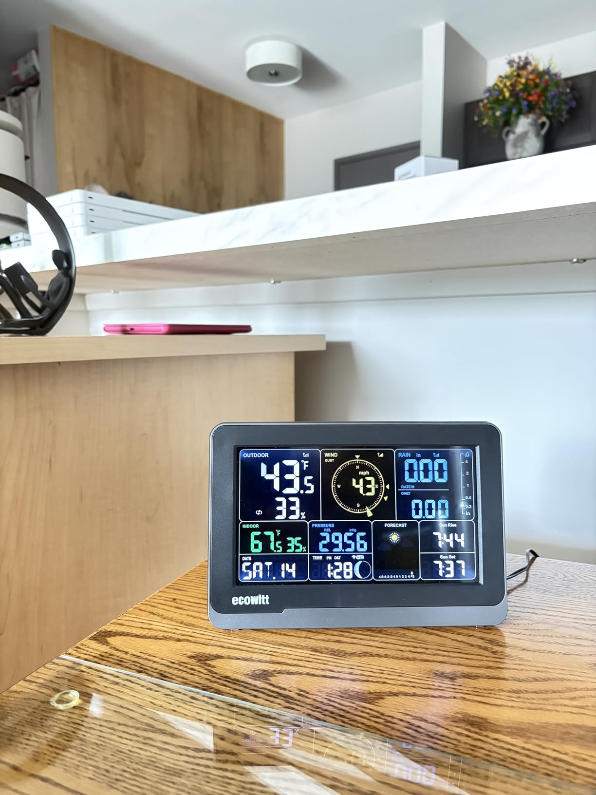 ECOWITT WS3901 Wi-Fi Weather Station Kit, Includes WS3900 7.5'' Colored LCD Display Console and WS90 Outdoor Sensor Array, IoT Function, 915 MHz customer photo 2