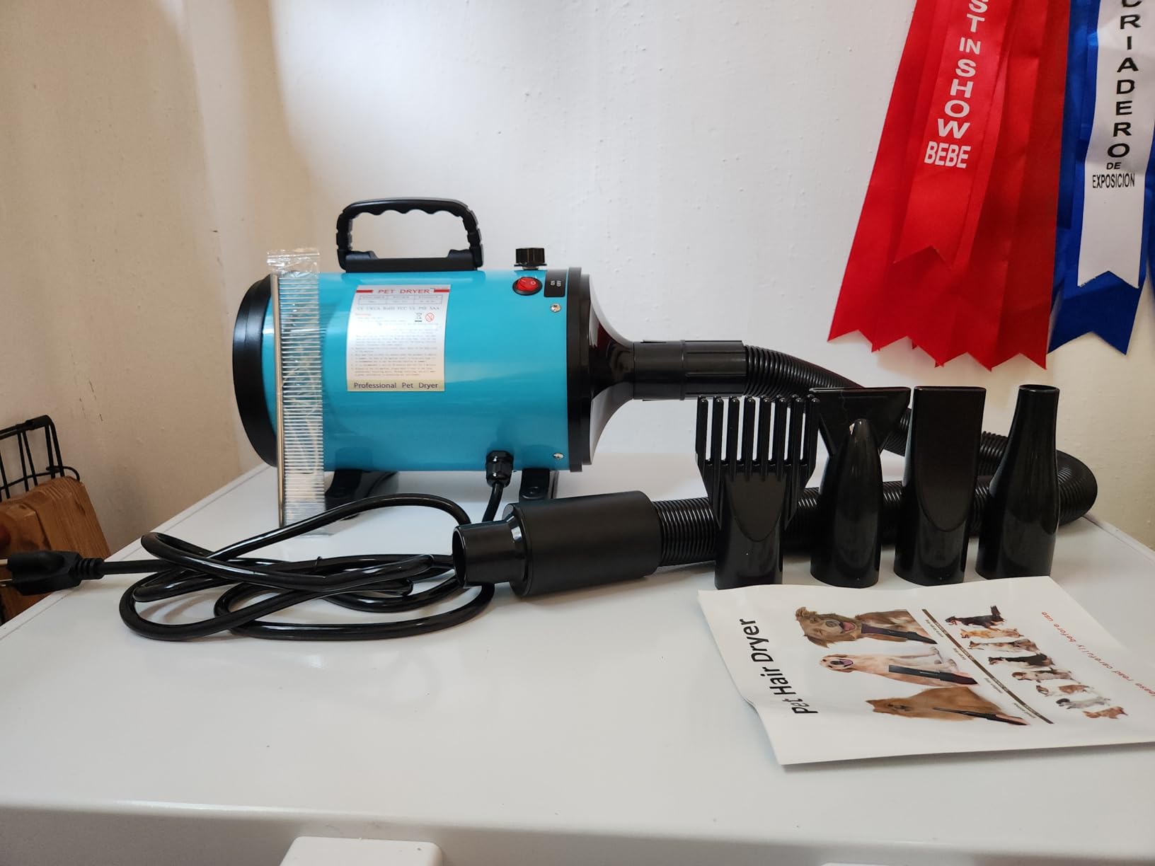 Dog Dryer, High Velocity Professional Dog Grooming Dryer | Adjustable Temperature and Speed with 4 Different Nozzles customer photo 2