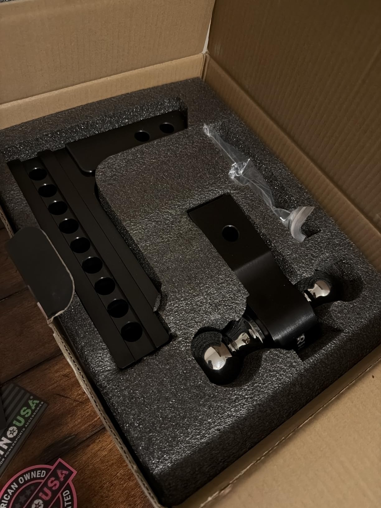 Rhino USA Adjustable Trailer Hitch (2.5in Receiver) - 8in Drop/Rise | 18,500lbs GTW, Heavy Duty Aluminum. Weatherproof Double Anti-Theft Locking Hitch Pins Included for Towing. Silver customer photo 2