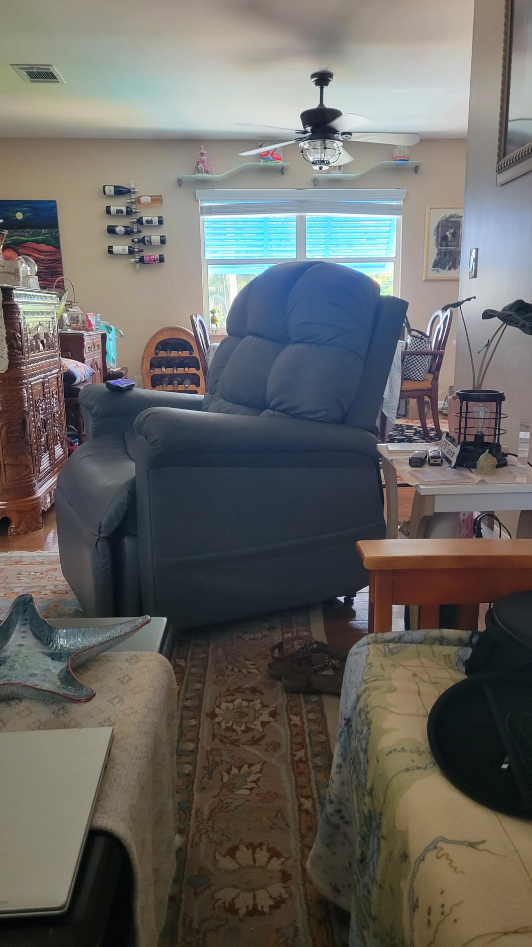 MCombo Oversized Power Lift Recliner Chair with Extended Footrest, Extra Wide for Big and Tall Elderly People, Fabric R7289 (Brown, Medium-Wide) | Assist with Standing, 150° Recline, 26