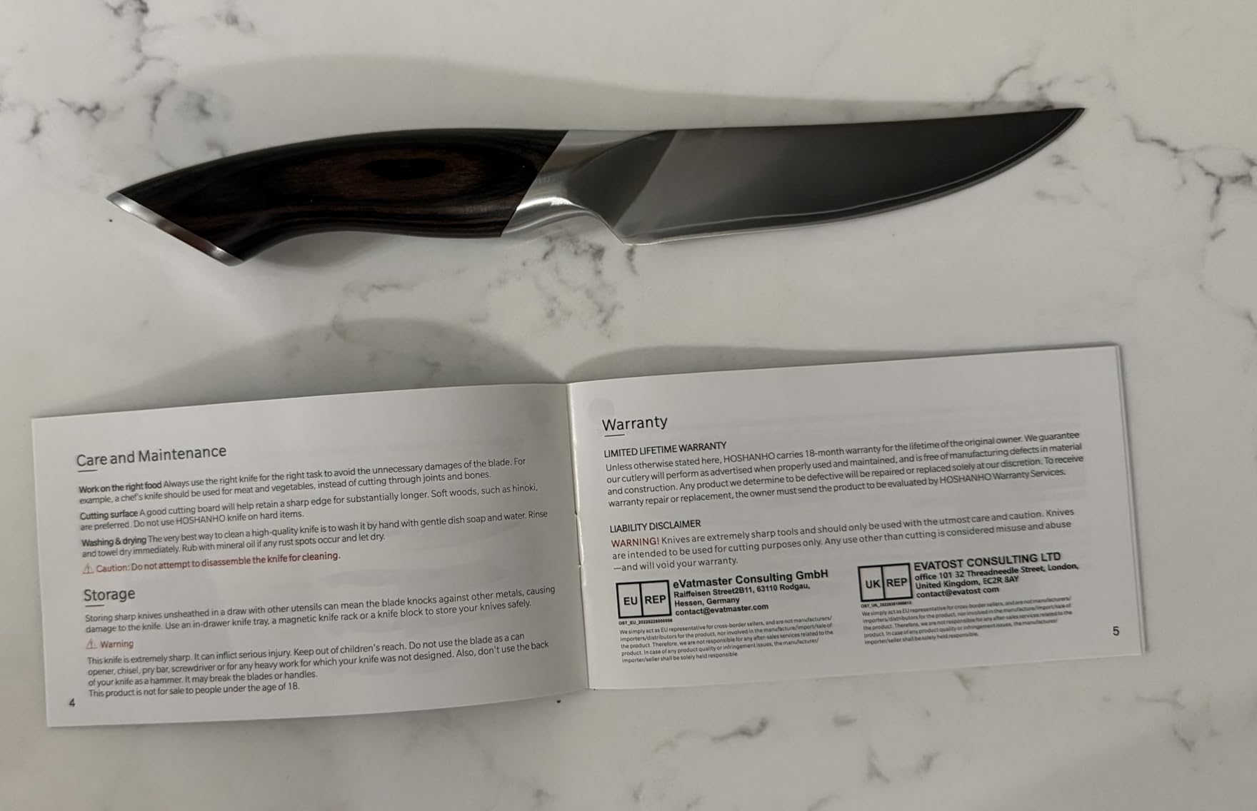 HOSHANHO Steak Knives Set of 6, Ultra Sharp 4.5 In Serrated Steak Knife Set, Japanese High Carbon Stainless Steel with Ergonomic Pakkawood Handle customer photo 1