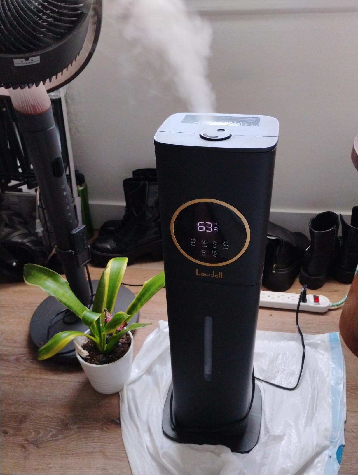 Lacidoll 8L Large Humidifier for Bedroom Large Room Home 800 sq ft, Black | 48H Top Fill Cool Mist Humidifier for Baby Nursery, Humidity Control, Night Light, Essential Oil Tray, Safe for Plants & Pets customer photo 2