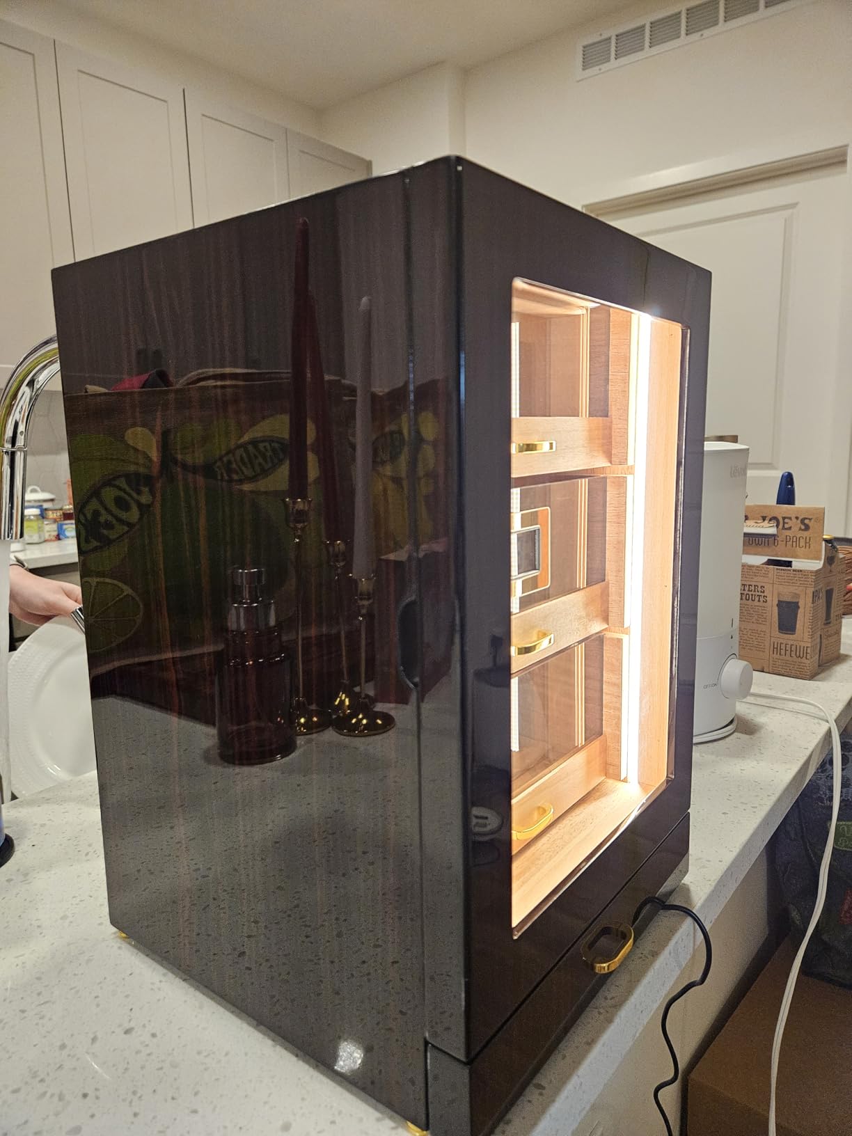 Woodronic Cigar Humidor Cabinet | LED Light, Spanish Cedar Lining customer photo 1