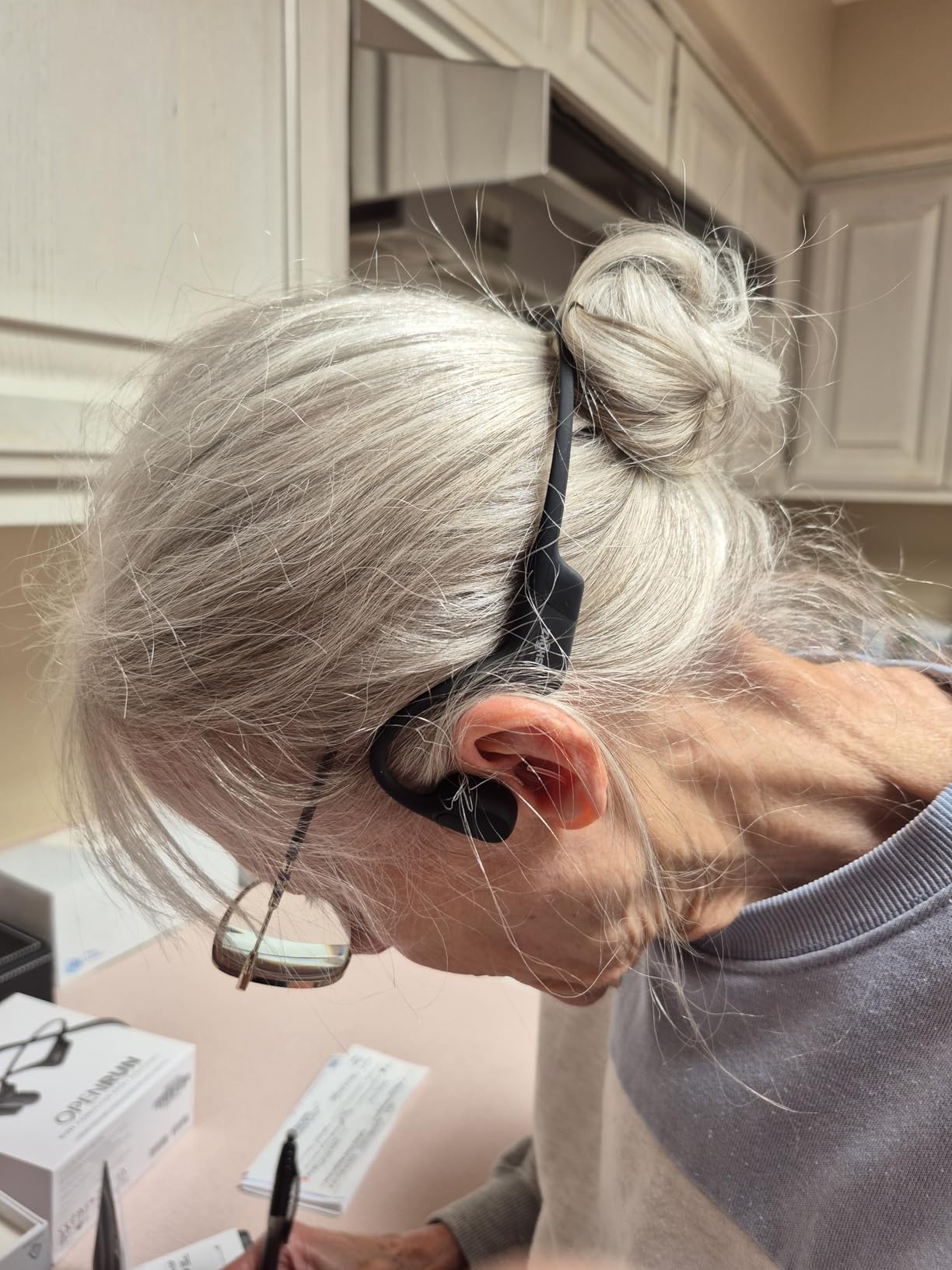 SHOKZ OpenRun Bone Conduction Bluetooth Headphones, Black, USB-C Charging - IP67, 8H Battery customer photo 1