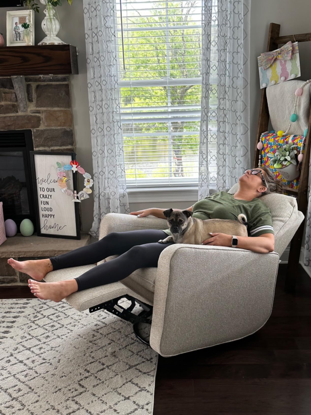 Graco Teddi Nursery Power Recliner Swivel Glider, Ivory Boucle | Electronic Power Recline, OEKO-TEX 100 Certified, USB-A & USB-C Charger, Premium Cushioning & Comfort, Glider Rocking Chair customer photo 2