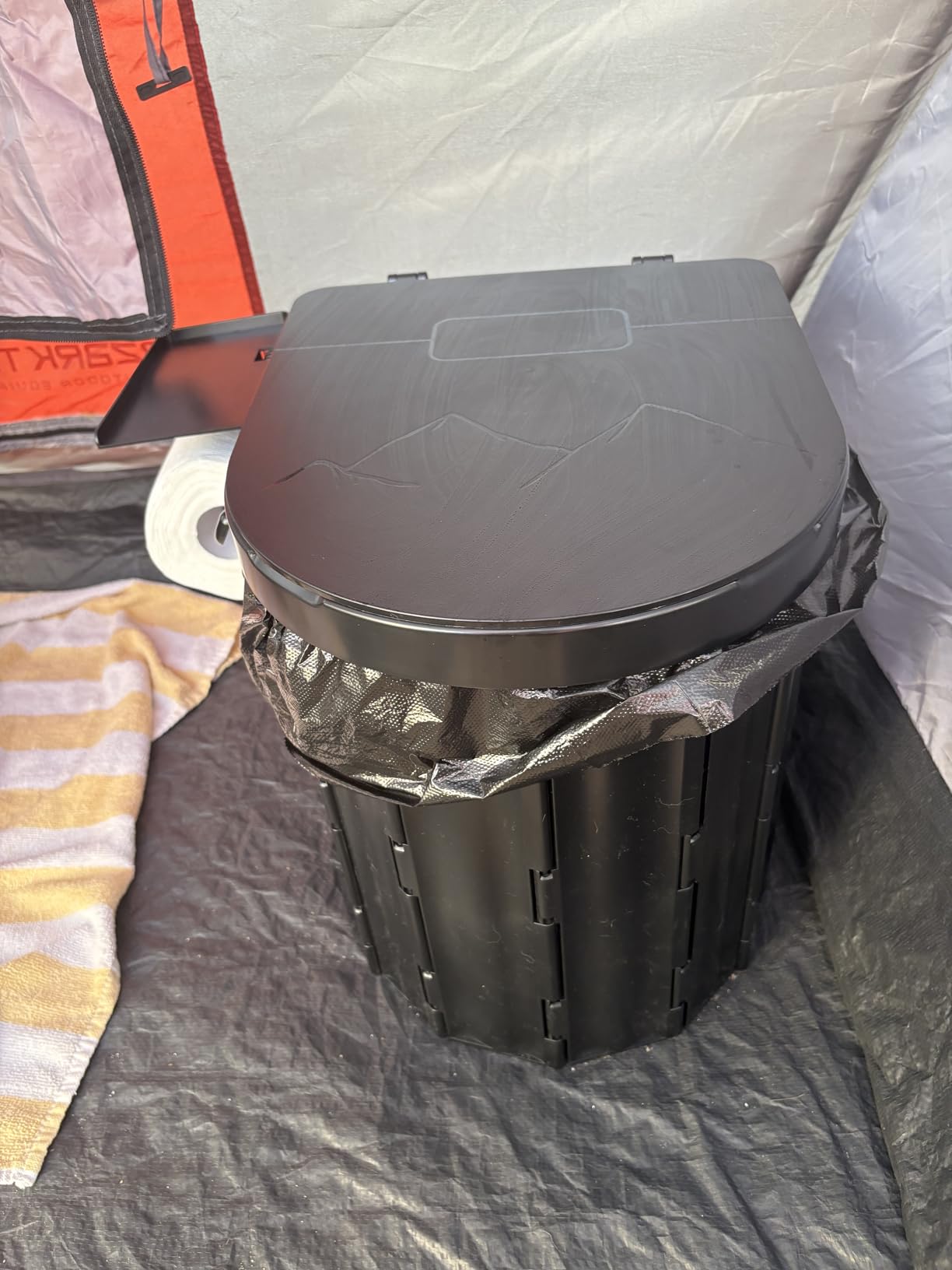 Sckee Camping Toilet, Portable Toilet for Adults, Portable Travel Folding Toilet with Lid and Paper Holder, Compact Potty for Car, Camp Toilet Portable Toilet for Camping, Hiking,Truck, RV, Beach customer photo 2