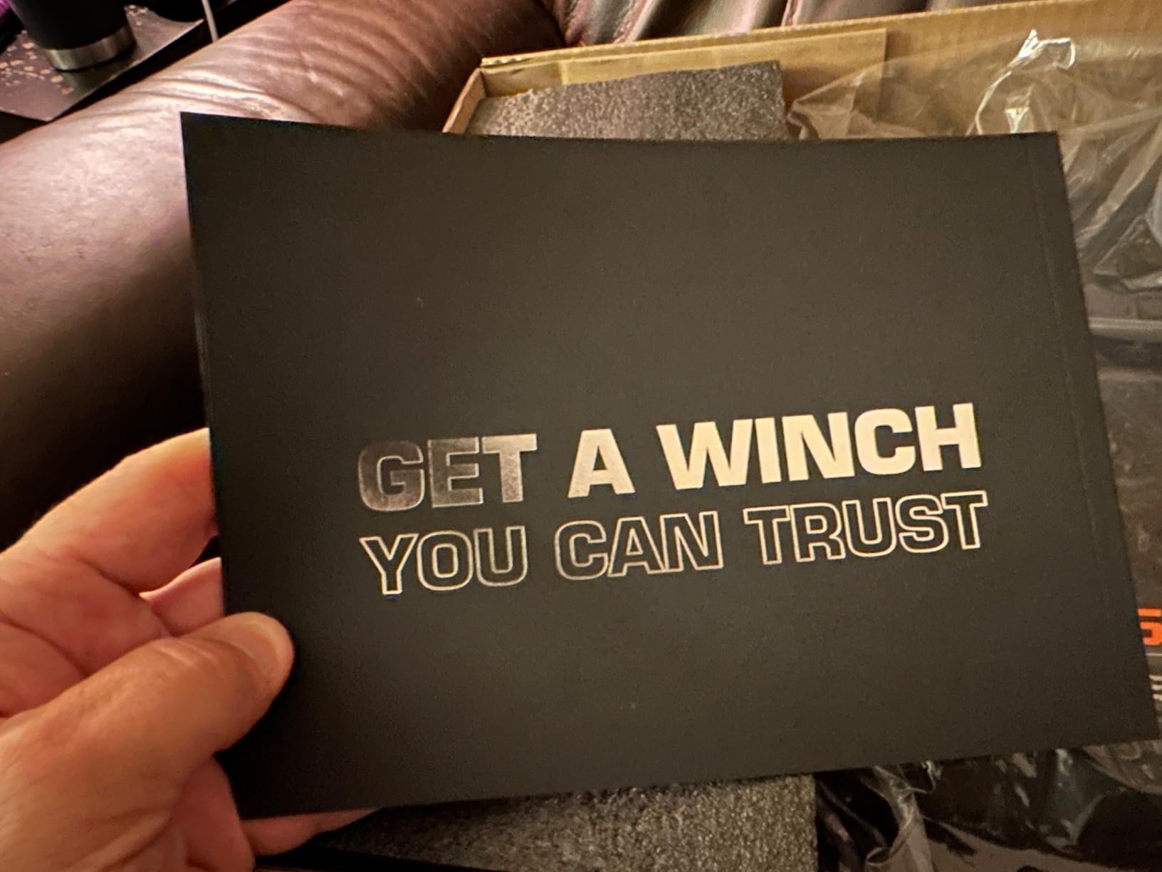 RUGCEL WINCH Portable Winch 12V DC Electric Utility winch, 4500lb/2041kg Single Line Pull with Steel Mounting Plate, Integrated Hawse Fairlead and Synthetic Rope, Infrared remote control, atv utv winch customer photo 2