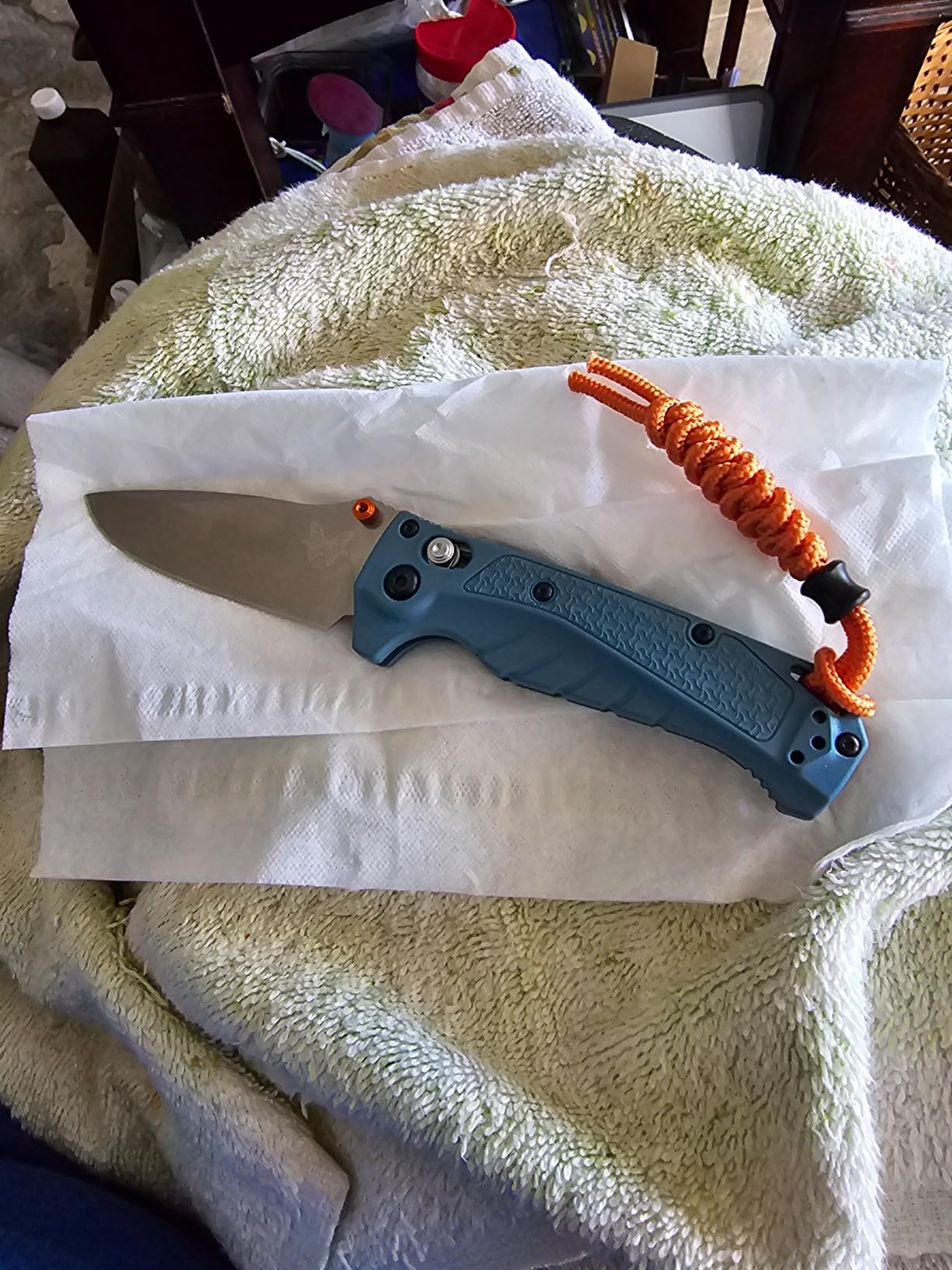 Benchmade Mini Adira Fishing Knife, MagnaCut Steel Blade (18065) | Depth Blue Grivory handle, Drop-Point blade customer photo 1