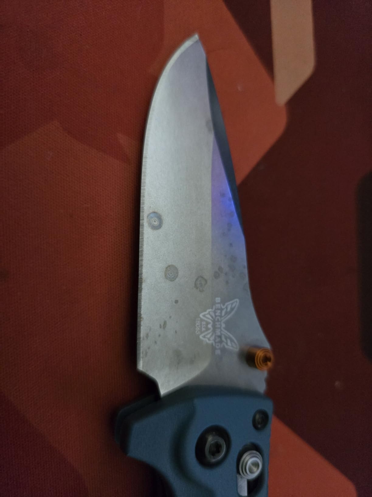 Benchmade Mini Adira Fishing Knife, MagnaCut Steel Blade (18065) | Depth Blue Grivory handle, Drop-Point blade customer photo 2