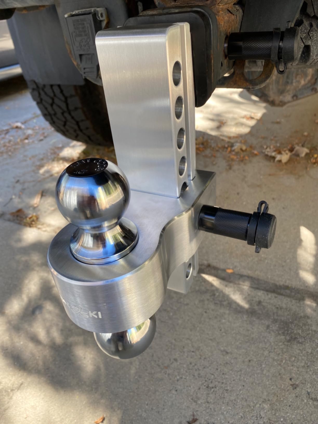 Adjustable Trailer Truck Drop Hitch - Fits 2 Inch Receiver Only, 6 Inch Drop Dual Ball Mount 2