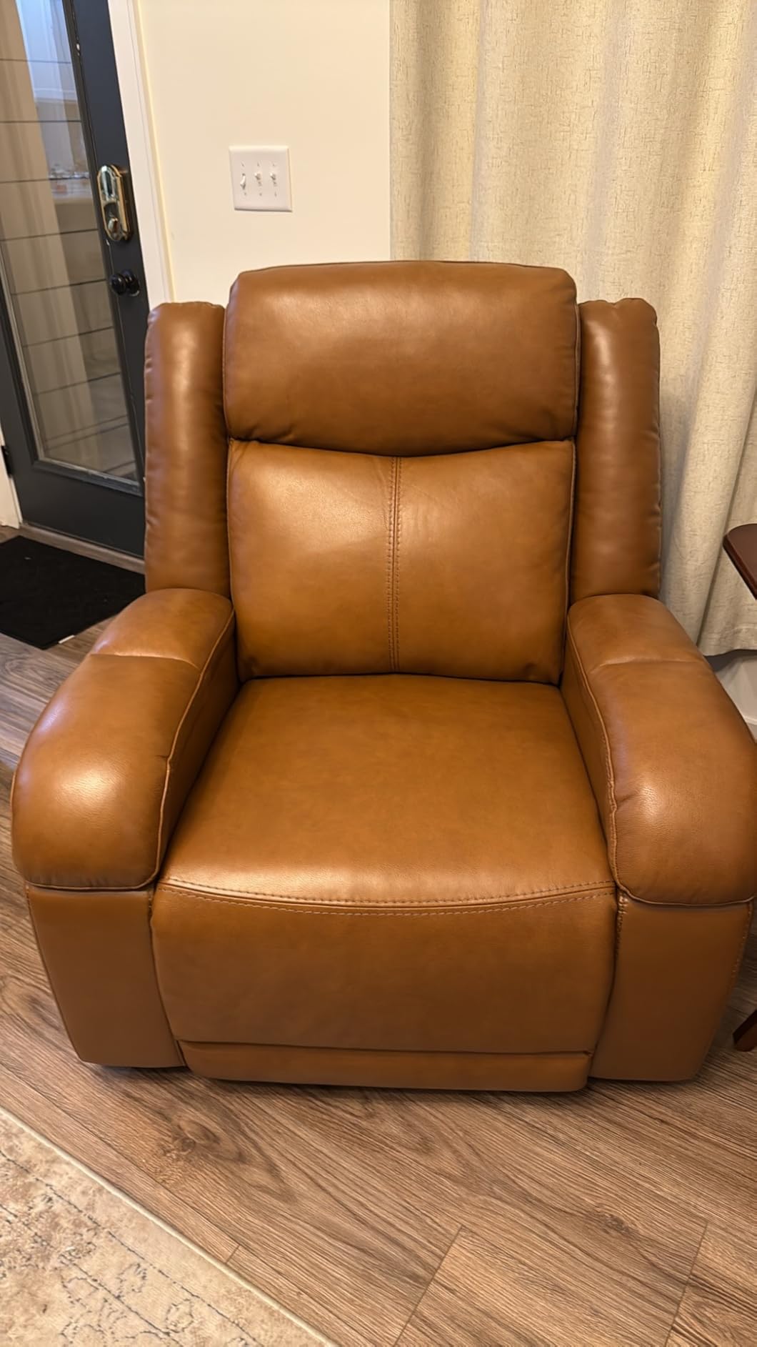 Watson & Whitely Genuine Leather Wall Hugger Power Recliner, Dark Brown | Recliner Chair for Adults, Power Headrest, USB/Type-C Charging Ports, Electric Reclining Sofa Chair for Living Room, RV customer photo 2