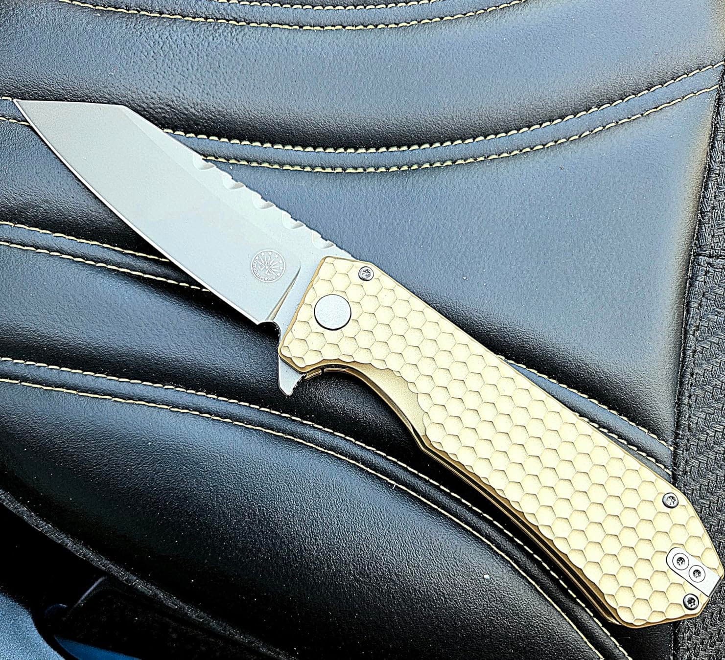 Off-Grid Knives - MAMBA V3, Large EDC Knife with MagnaCut Blade Steel, Titanium Scales and Hardware, Manual Ball Bearing Flipper, Four Finger Grip, Deep Pocket Carry (Blackout) customer photo 1