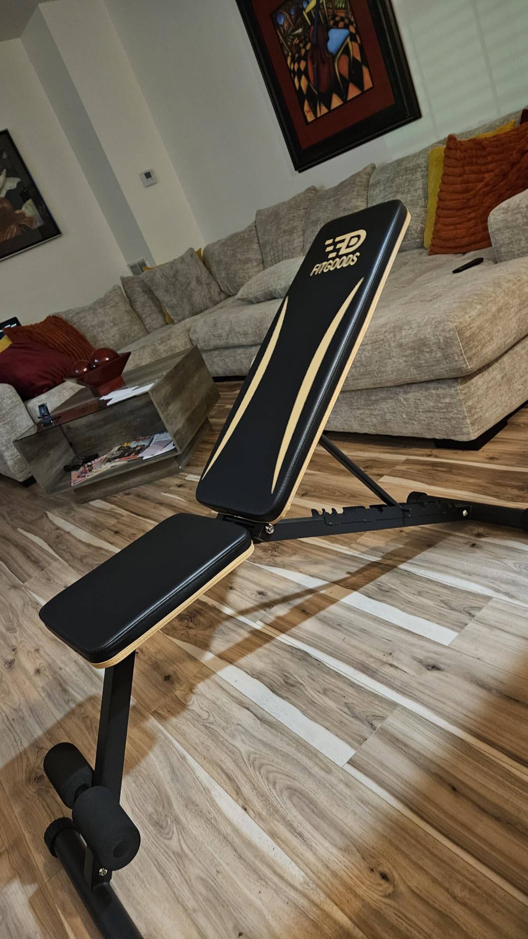 FitGoods Adjustable Weight Bench - Heavy-Duty Foldable Workout Bench for Home Gym, 660 LBS Capacity, Incline & Decline, Multi-Position Strength Training Bench, Compact Storage customer photo 2