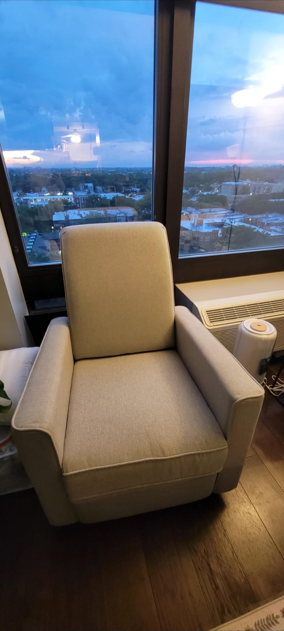 Evolur Raleigh Upholstered Manual Glider Recliner - Rocking & 360° Swivel with Smooth Glide - Greenguard Gold & FSC Certified - Modern Nursery and Living Room Chair in Tan customer photo 1