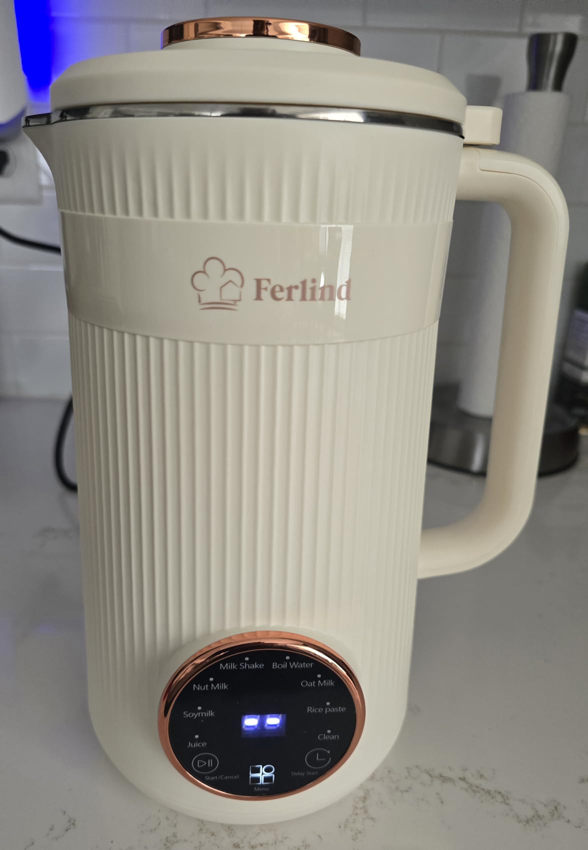 8-in-1 Nut Milk Maker for 32 oz Homemade Almond, Oat, Soy, Coconut Milk - Delay Start, Self-Cleaning, 50-Recipe Cookbook & Milk Frother customer photo 1