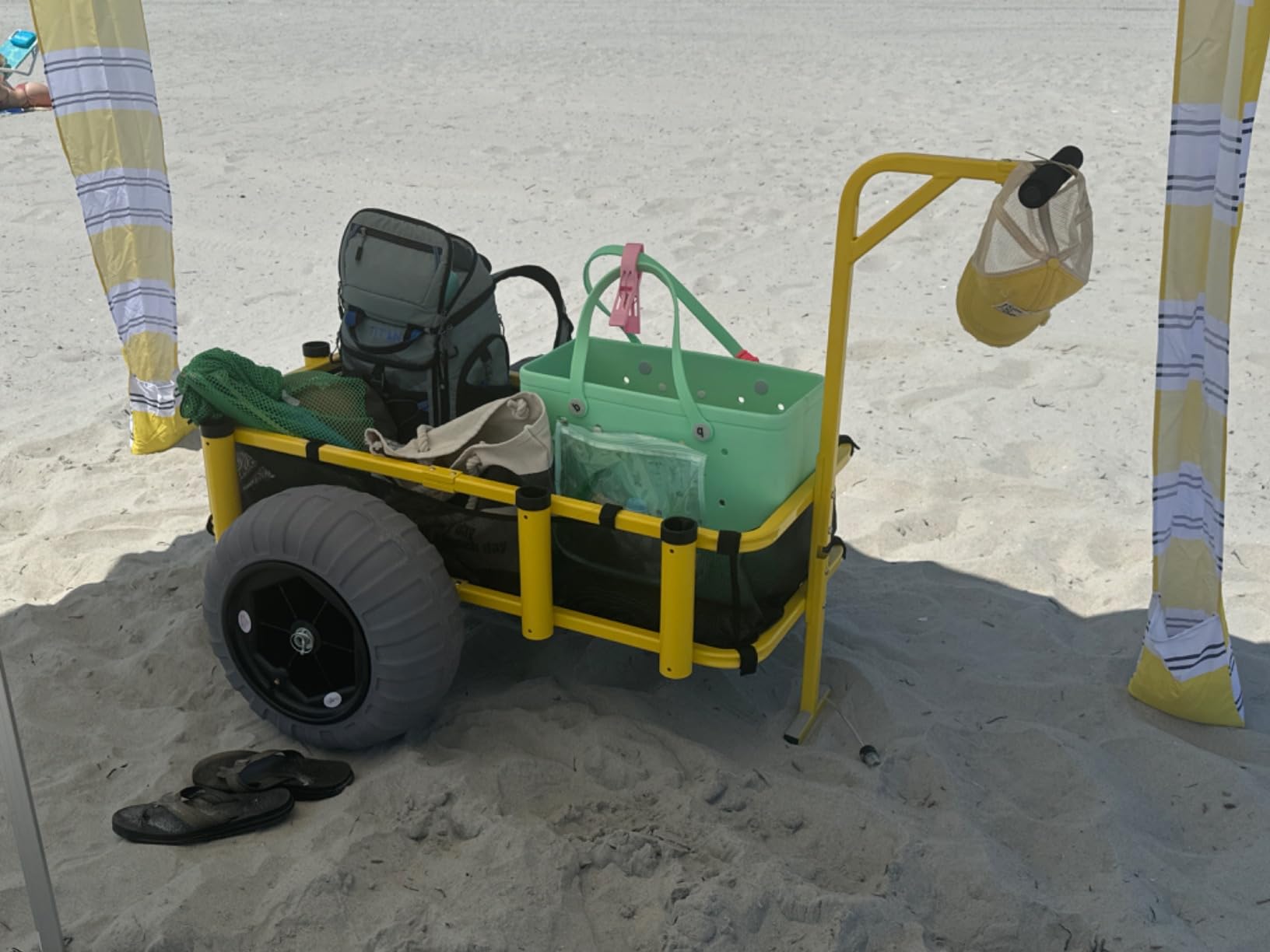 Bonnlo Beach Fishing Cart, Beach Wagon Trolley with 16