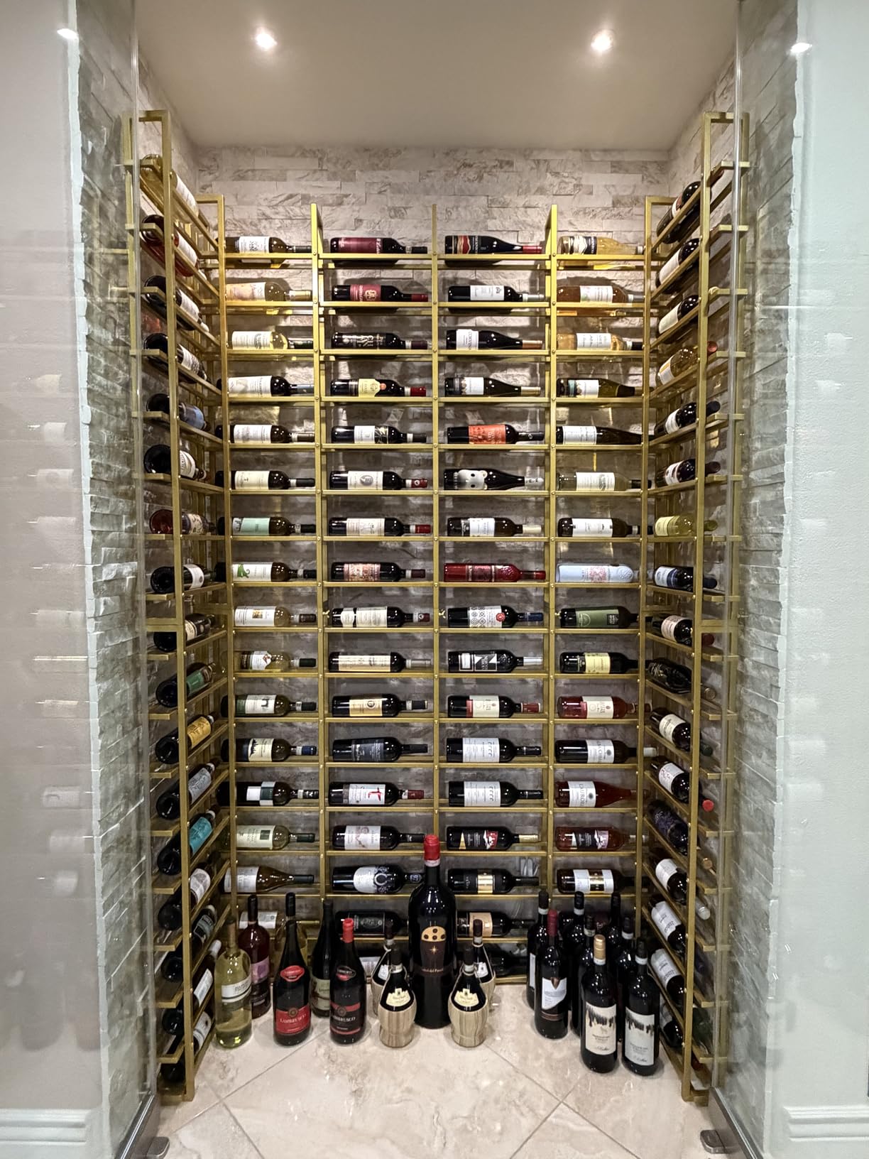 80 Bottle Large Wall Mount Wine Rack | Black Industrial Wine Storage Display Rack, Wine Cellar Storage, for Home Bar, Restaurant customer photo 2