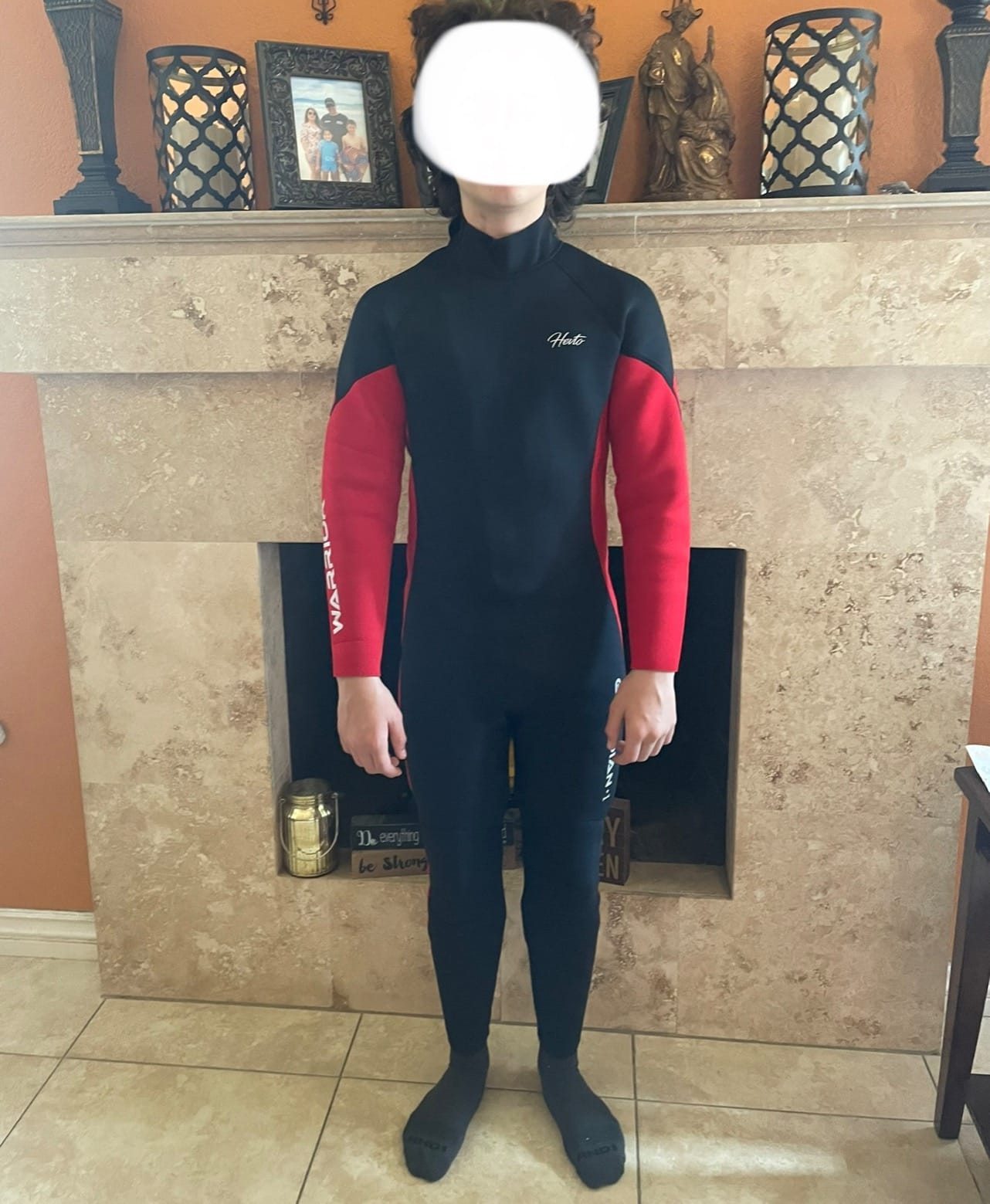 Hevto Men Wetsuit 5/4/3/2mm Neoprene Full Wet Suit for Cold Water Surfing customer photo 2