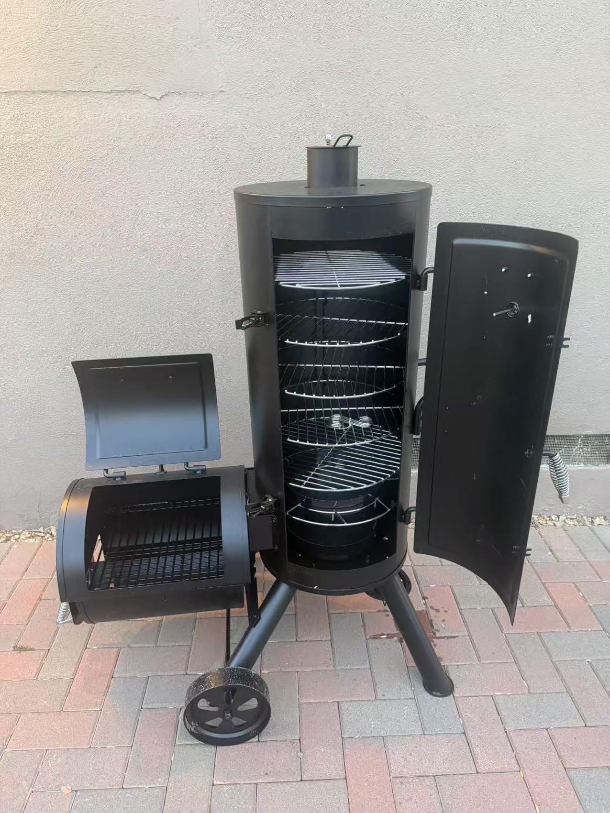 Captiva Designs Vertical Charcoal Smoker Grill Extra Large Barbecue Grill | 961 SQ.IN Outdoor Barrel BBQ Meat Smoker with 5 Removable Smoking Grates & Built-in Hooks for Outdoor Backyard Cooking customer photo 1