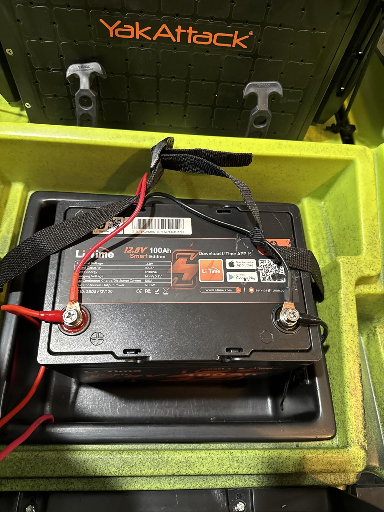 LiTime 12V 50Ah Trolling Motors LiFePO4 Lithium Battery for Fish Finder | Bluetooth, Low-Temp Protection, 4000+ Deep Cycles, IP65 Waterproof, 50A BMS, 640Wh, Max. 1.2C Rate for RV Boat, Kayak, Marine customer photo 1