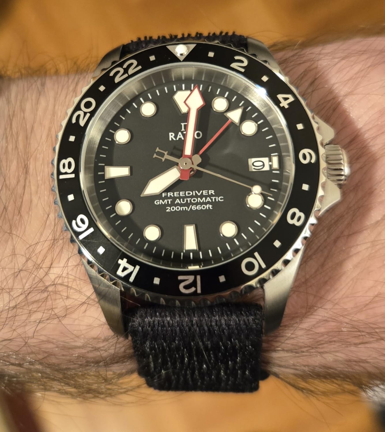 FreeDiver Dive Watch Sapphire Crystal GMT Rotating Bezel Automatic Diver Watch 200M Water Resistant Diving Watch for Men customer photo 1
