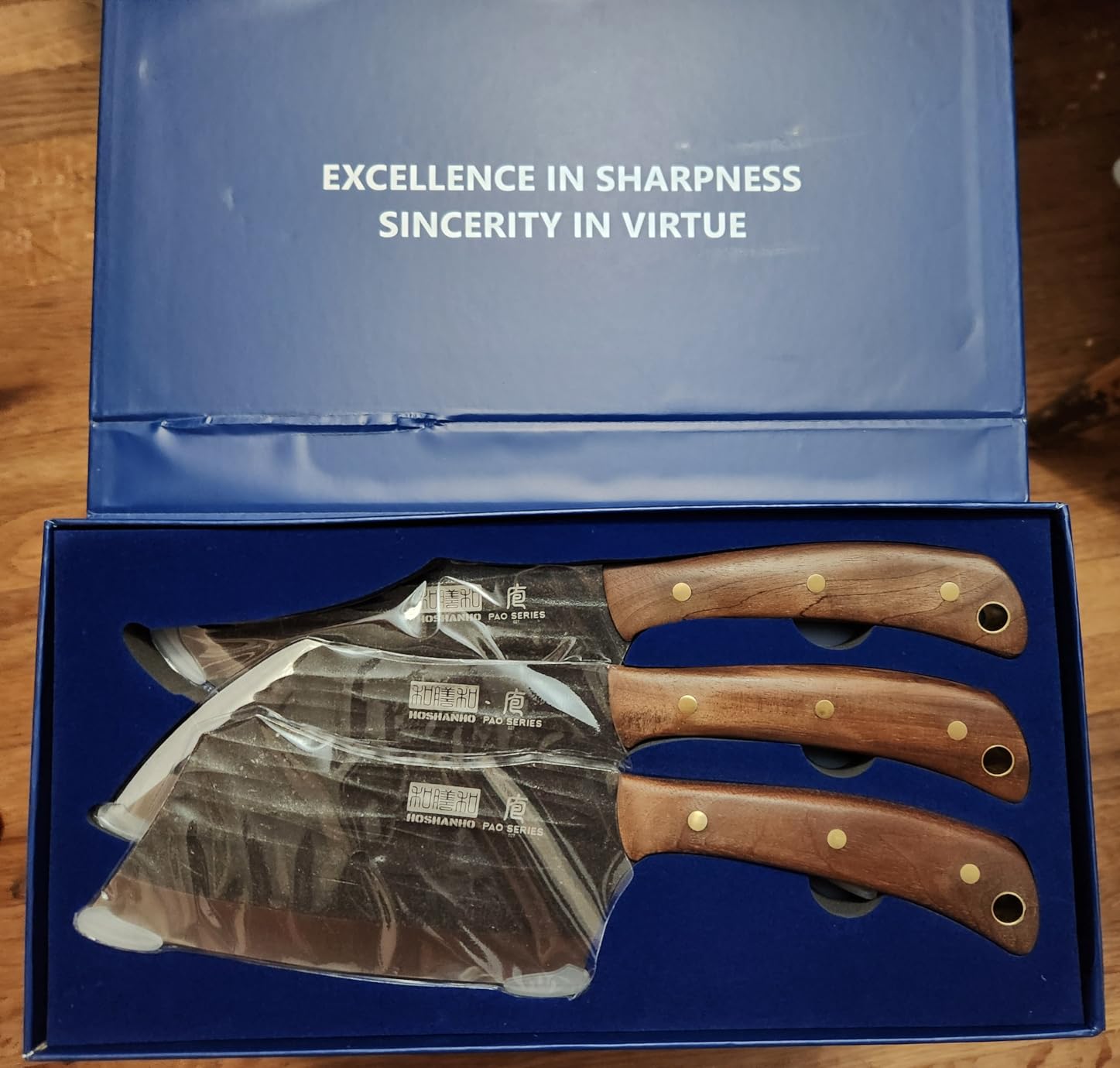 HOSHANHO Butcher Knife Set, Sharp Kitchen Knife Set & Roll Bag Gift for Men | Hand Forged 8PCS Butcher Chef Knife Set with Meat Cleaver Knife & Bone Chopper Knives & Fillet Knives for Home, Camping, BBQ customer photo 1