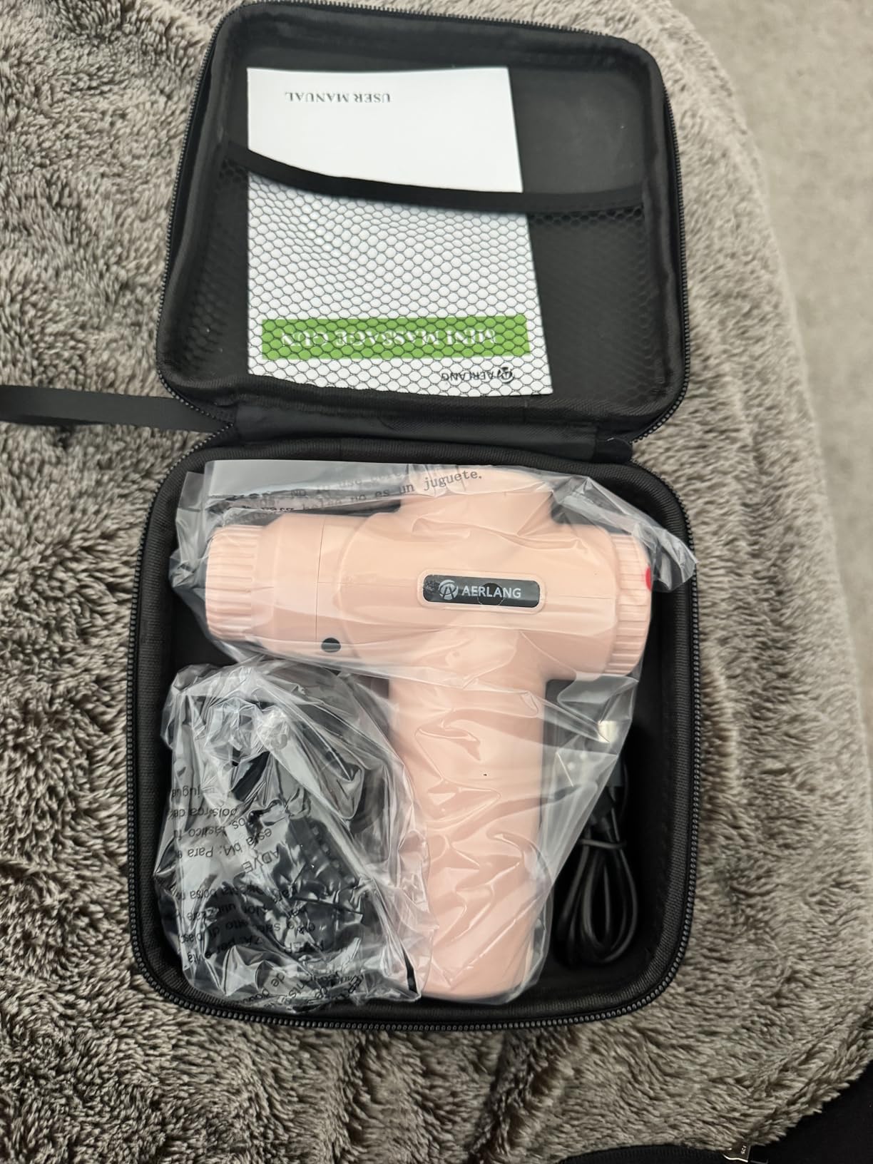 AERLANG Birthday Gifts for Women Mini Portable Massage Gun Deep Tissue Pink | Muscle Massager Handheld Percussion travel Massage Gun with 6 Heads for Back pain relief Comes with a carrying case customer photo 2
