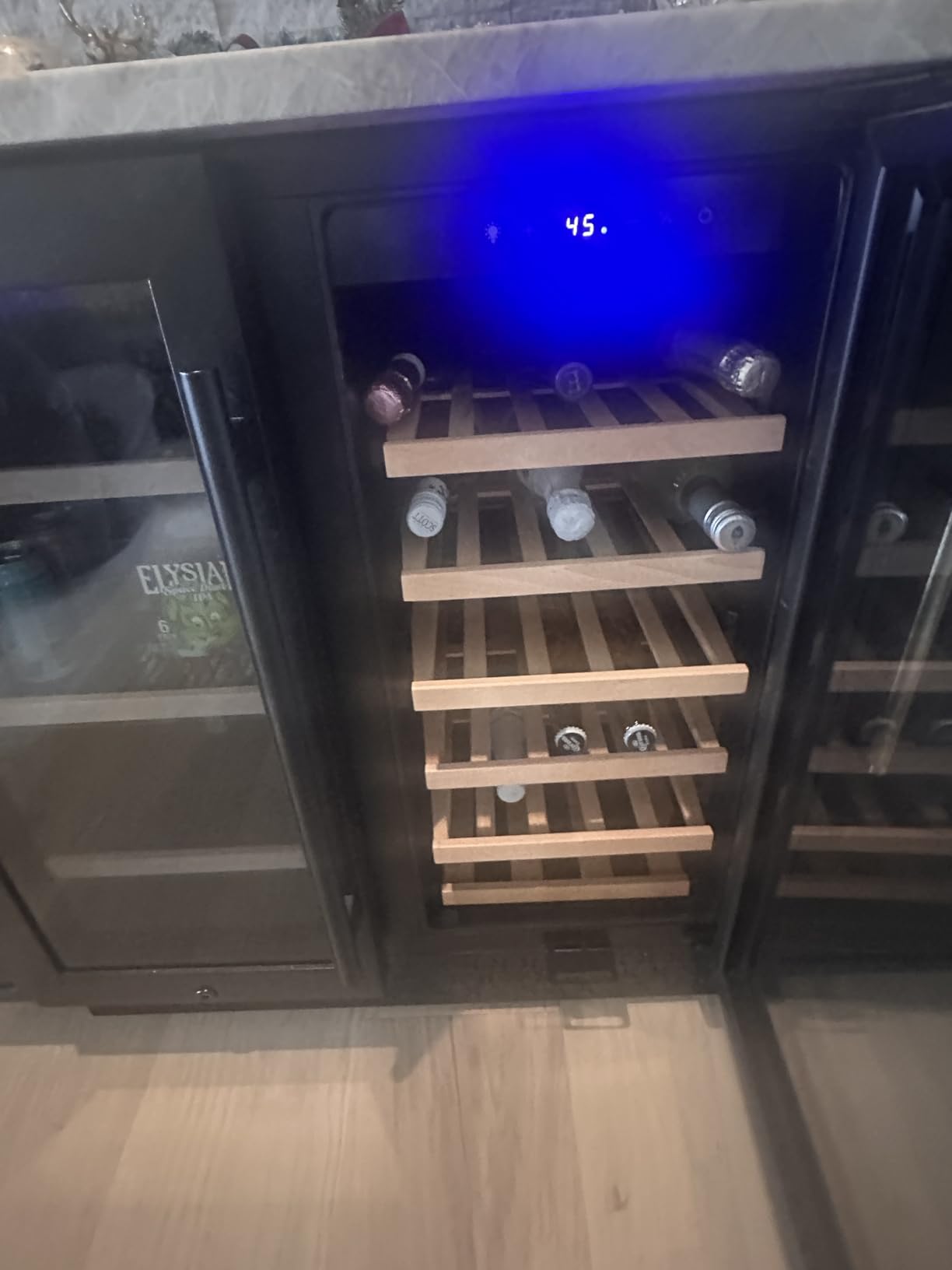 Tylza 24 Inch Wine and Beverage Refrigerator, Dual Zone Wine Beverage Cooler 24