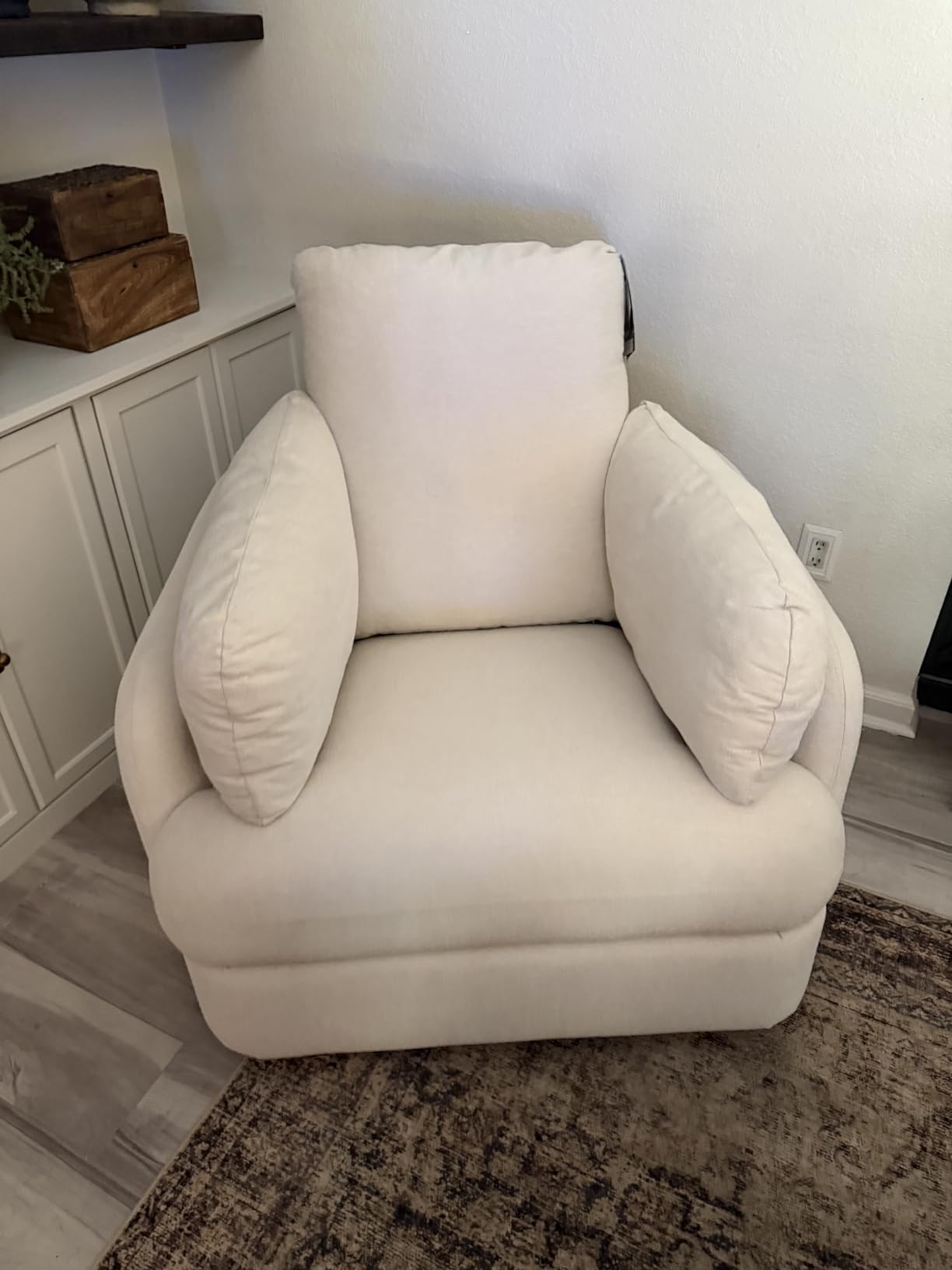 Signature Design by Ashley Modmax Contemporary Swivel Glider Nursery Recliner, Stain-Resistant Next-Gen Nuvella Performance Fabric Rocking Chair for Living Room, Beige, 42