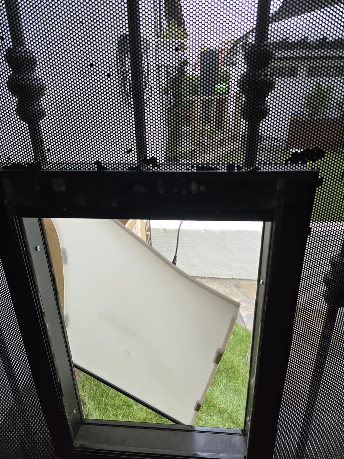 X-Large Aluminum Dog Door for Exterior, Cutout Size 14 1/2''W x 25 1/8''H, Heavy Duty Magnetic Double Flap for Extreme Weather, Energy-Efficient, Easy to Assemble, Lockable Panel Included, Black customer photo 1