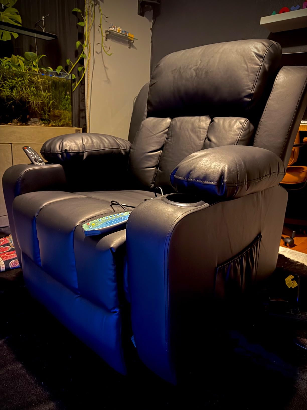 FLEXISPOT XL31 Power Lift Recliner Chair for Elderly, Electric Lift Chair with Massage & Heat, Faux Leather Reclining Sofa for Living Room Bedroom, Brown customer photo 2