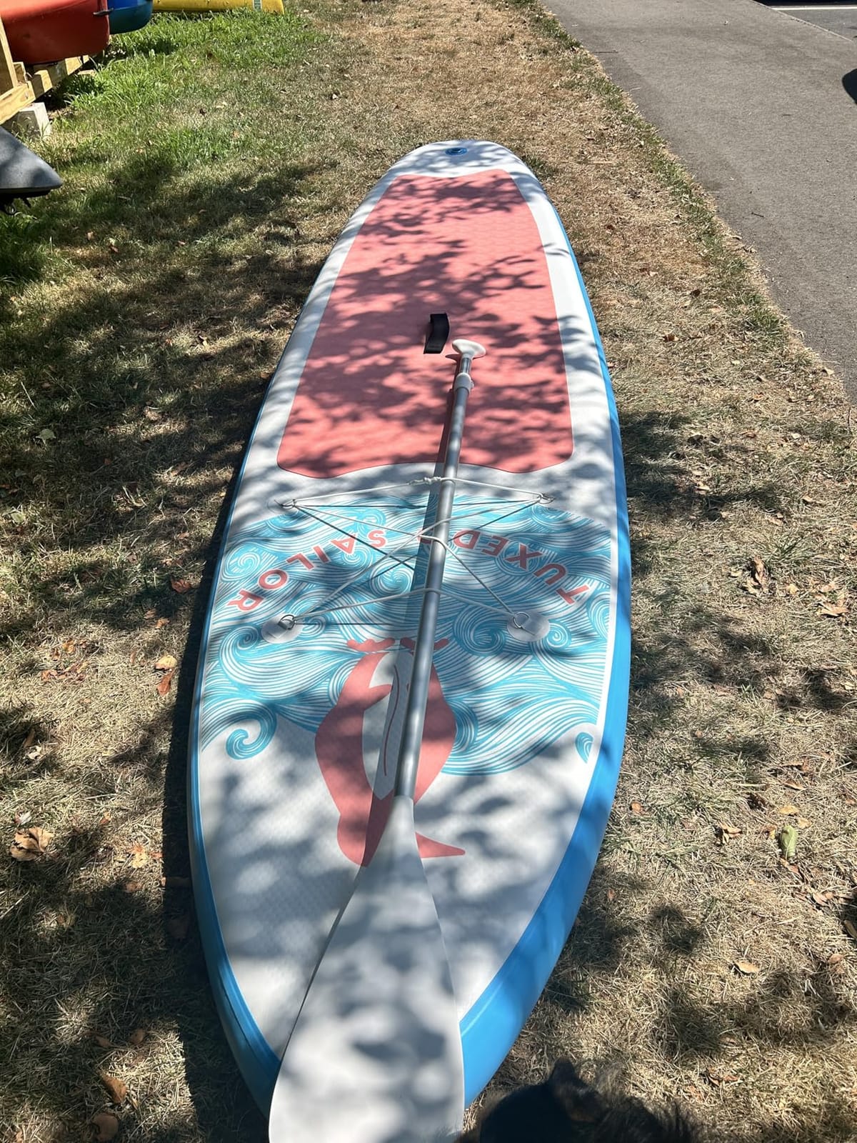 Tuxedo Sailor Inflatable Paddle Board with Accessories 10'6''/11'Stable SUP | 2+1 People/Family, Anti-Slip EVA Deck, Versatile Yoga/Fishing Inflatable Paddle Boards for Adults & Youth of All Skill Levels customer photo 1
