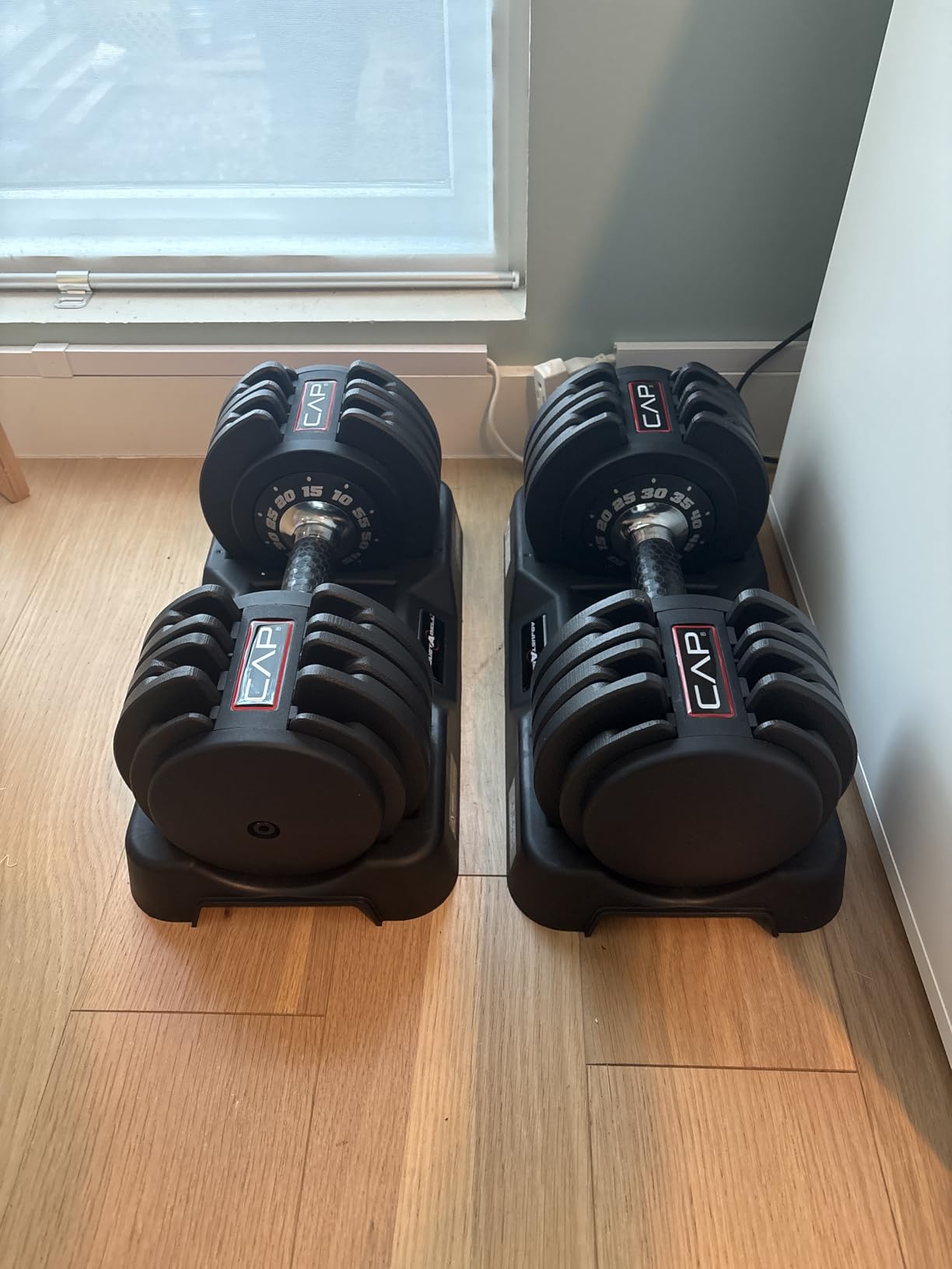 CAP ADJUSTABELL Adjustable Dumbbell Set, Premium Quick Select Adjustable Weights for Strength Training, Singles & Pairs, 25 LB & 55 LB, Hex Dumbbells, Multiple Handle Options customer photo 2