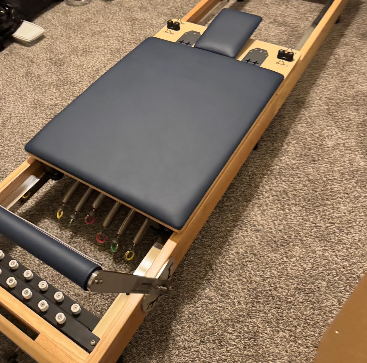 Pilates Reformer Machine,Oak Wood Home Pilates Equipment, Foldable Pilates Reformer with Reformer Box, Jump Board for Home Workouts and Body Exercises, Suits for Studio Gym Yoga customer photo 2