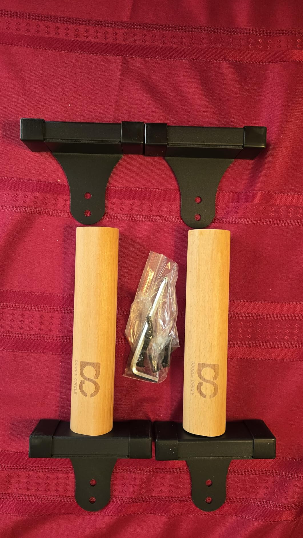 Double Circle Parallettes Push Up Bar with Ergonomic Wooden Handles - Calisthenics Equipment - Non-slip Parallel Bars for Strength Training and Calisthenics - Pushup Handles Parallettes Bars customer photo 1