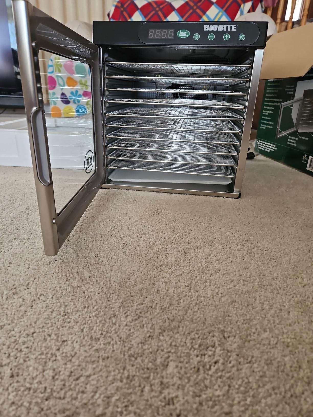 LEM Products BigBite 10-Tray Stainless Steel Dehydrator, Food Dehydrator for Beef Jerky, Meat, Vegetables, and Fruits, Includes Dryer Machine and 10 Trays, Silver customer photo 2