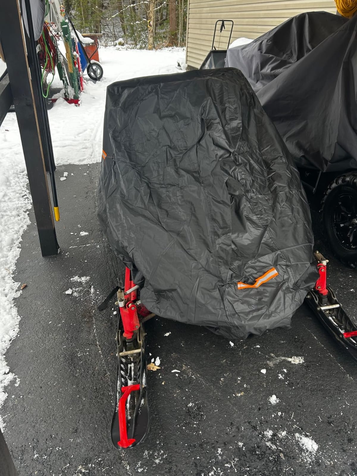 Snowmobile Cover, 420D Waterproof Sled Cover with Windproof Buckles, UV Protection, Universal Large Trailerable Snowmobile Storage Cover customer photo 2