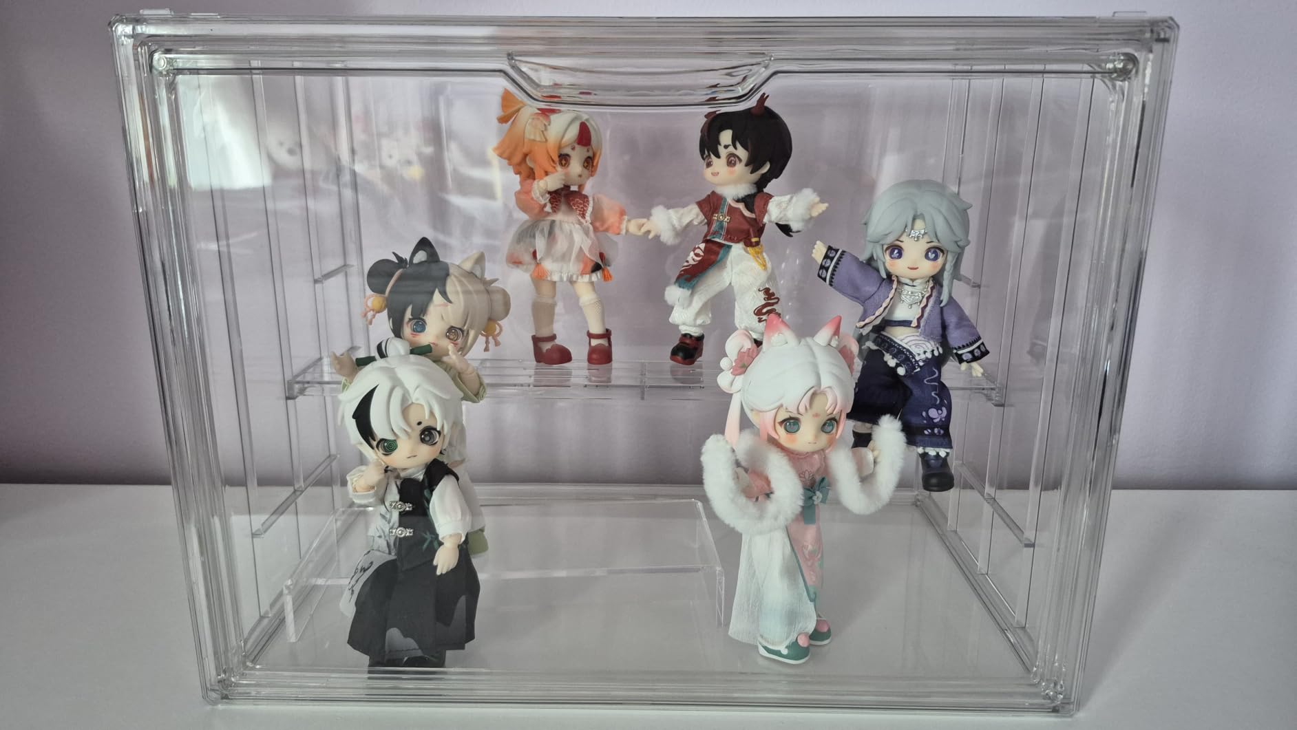 4 Layer Stackable Acrylic Figure Case for Collectibles Display Box, 4 Pack | Removable Adjustable Partitions & Magnetic Door, Interlocking Stable Design, Dustproof Cover for Figurine Storage customer photo 2